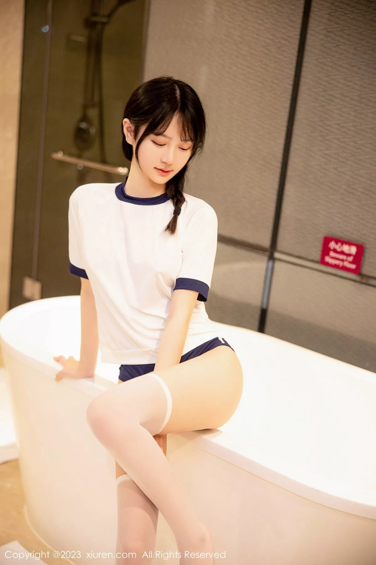 秀人集.com_[XiuRen秀人网]No.6447_模特谢小蒽私房浴室性感白色水手服秀苗条身材迷人诱惑写真87P