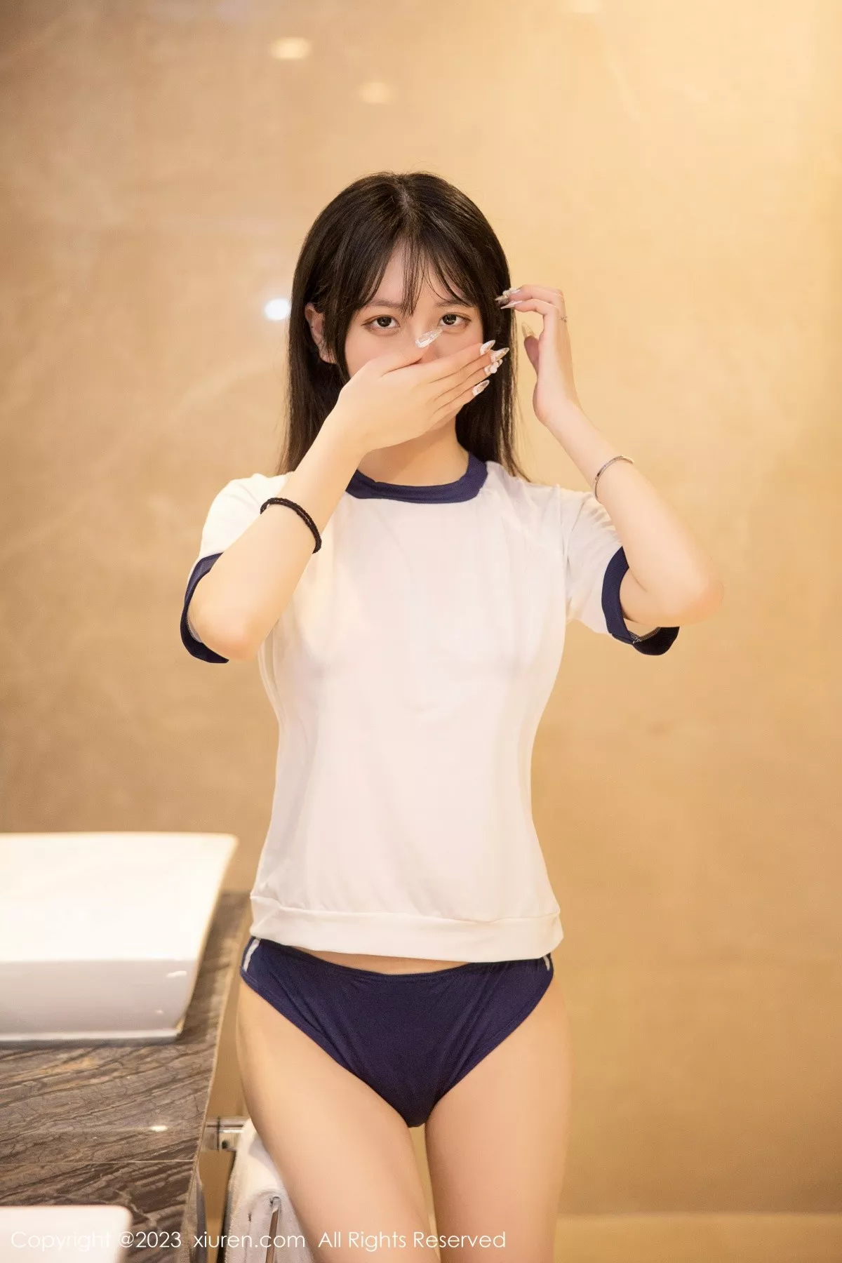 秀人集.com_[XiuRen秀人网]No.6447_模特谢小蒽私房浴室性感白色水手服秀苗条身材迷人诱惑写真87P