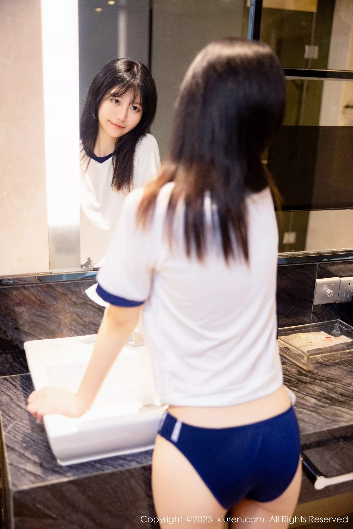 秀人集.com_[XiuRen秀人网]No.6447_模特谢小蒽私房浴室性感白色水手服秀苗条身材迷人诱惑写真87P