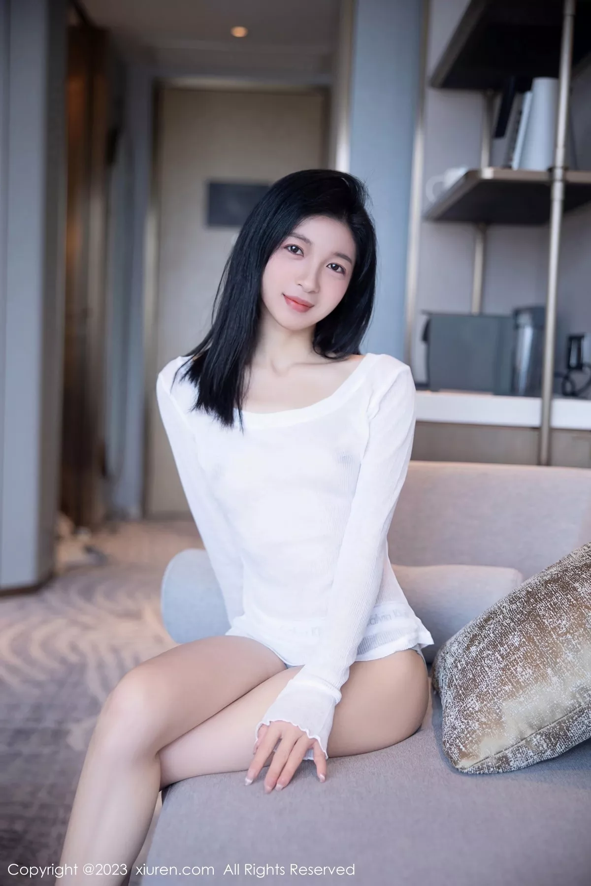 秀人集.com_[XiuRen秀人网]No.6619_模特茜茜Kimi性感白色轻透上衣配运动内裤秀曼妙身姿诱惑写真96P