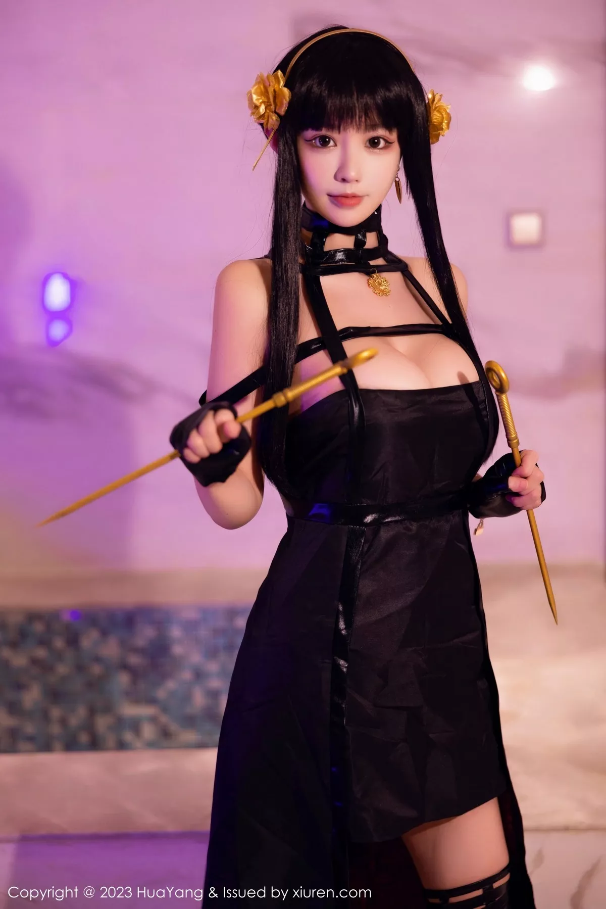秀人集.com_[HuaYang花漾]Vol.534_女神朱可儿Flora性感黑色连衣裙配超薄黑丝秀丰满身材诱惑写真75P