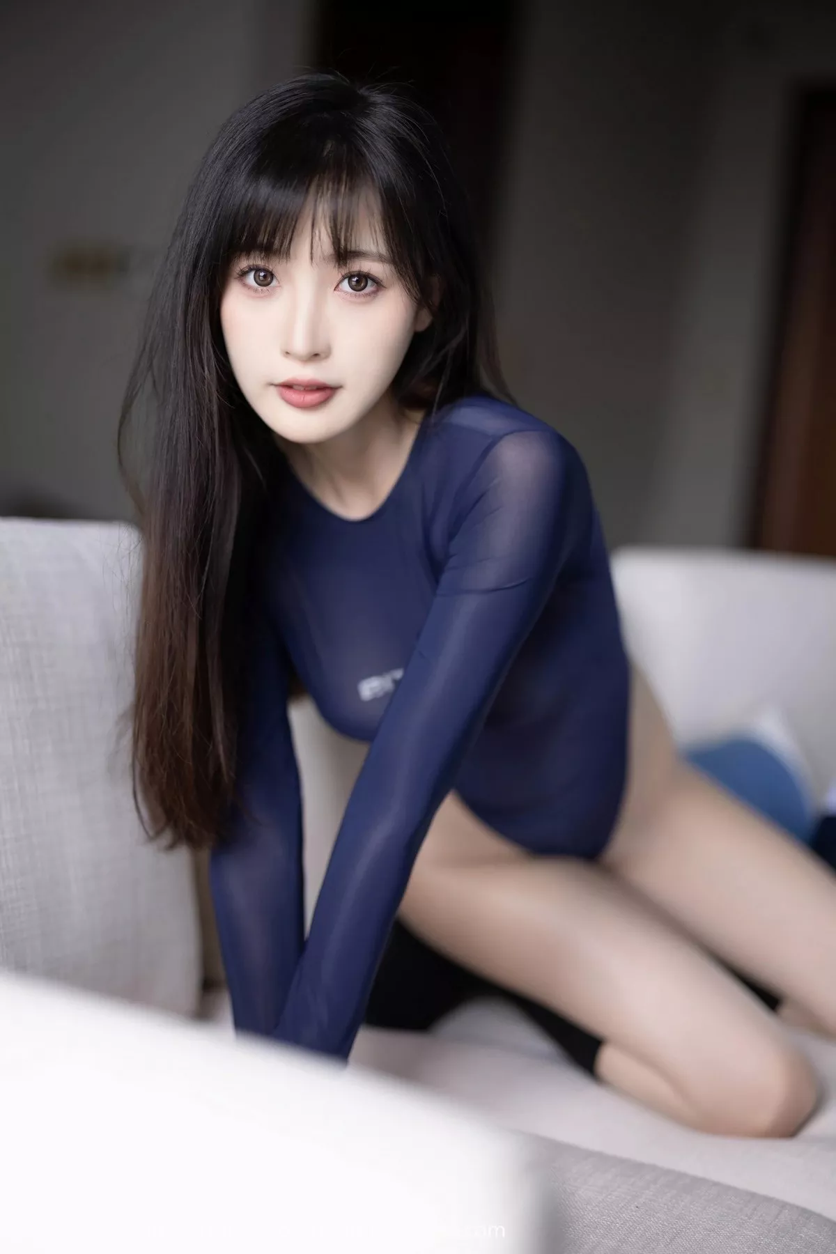 秀人集.com_[XiaoYu画语界]Vol.1045_模特林星阑脱学妹制服露性感蓝色薄纱高叉连体衣惹火诱惑写真96P