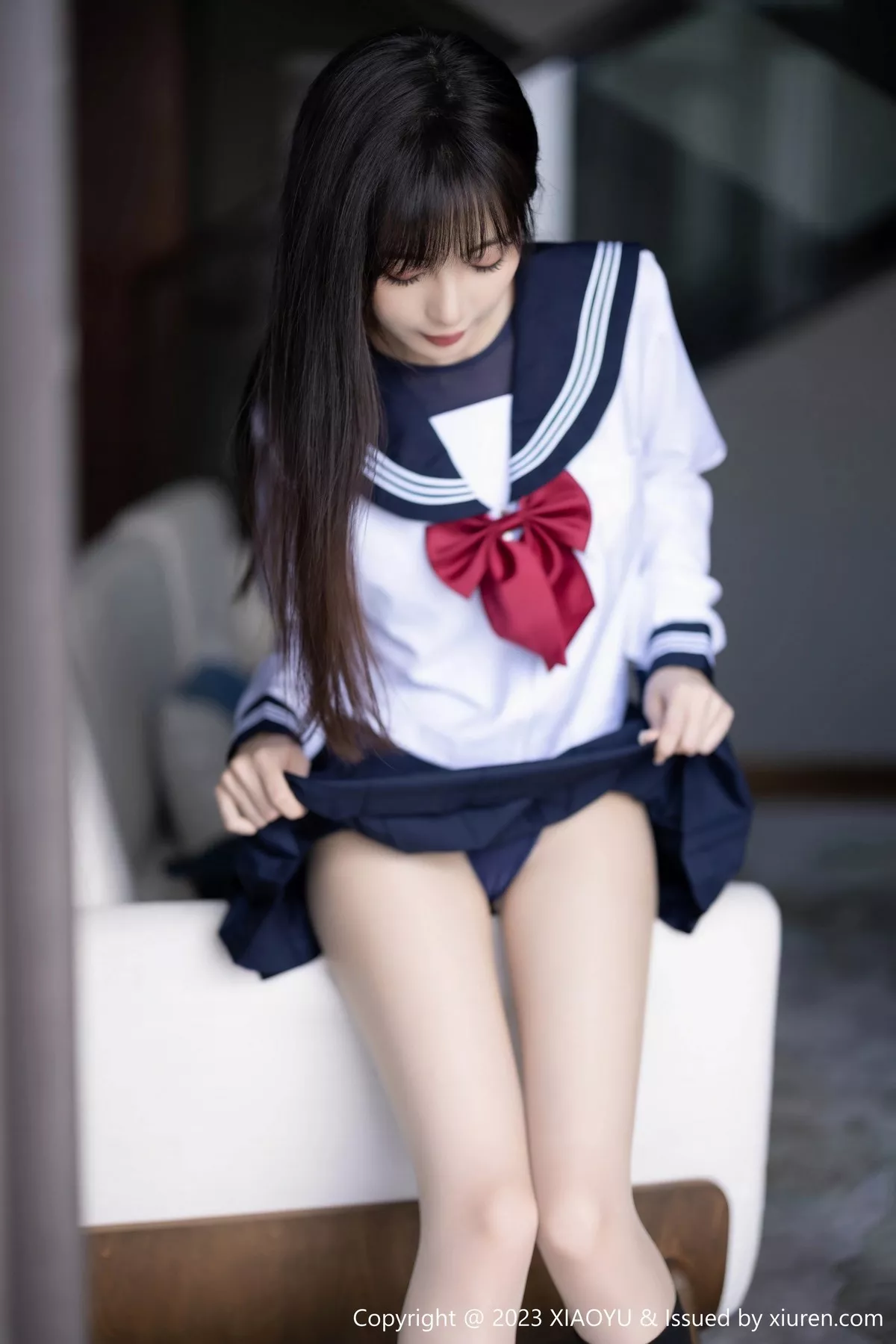 秀人集.com_[XiaoYu画语界]Vol.1045_模特林星阑脱学妹制服露性感蓝色薄纱高叉连体衣惹火诱惑写真96P