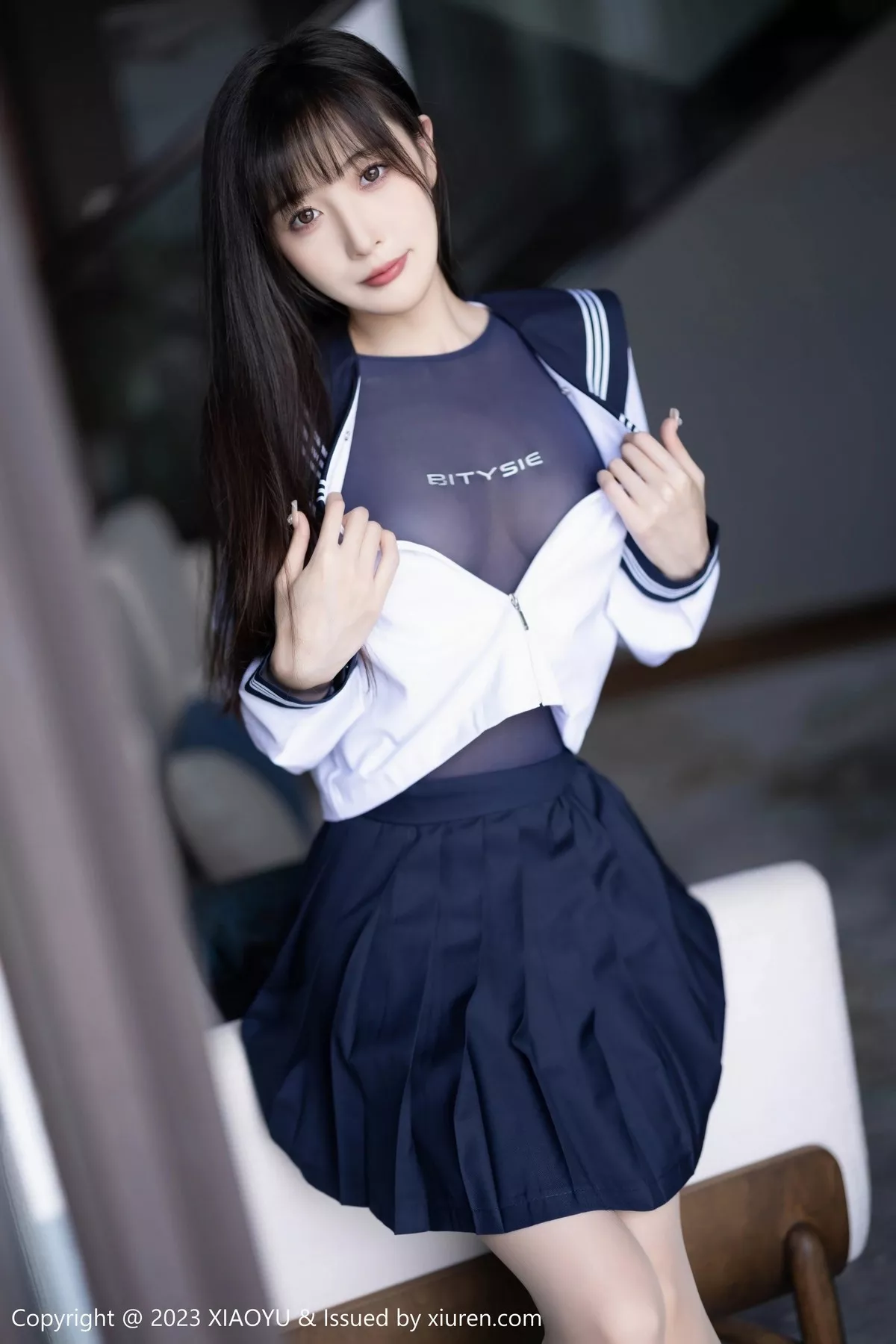 秀人集.com_[XiaoYu画语界]Vol.1045_模特林星阑脱学妹制服露性感蓝色薄纱高叉连体衣惹火诱惑写真96P