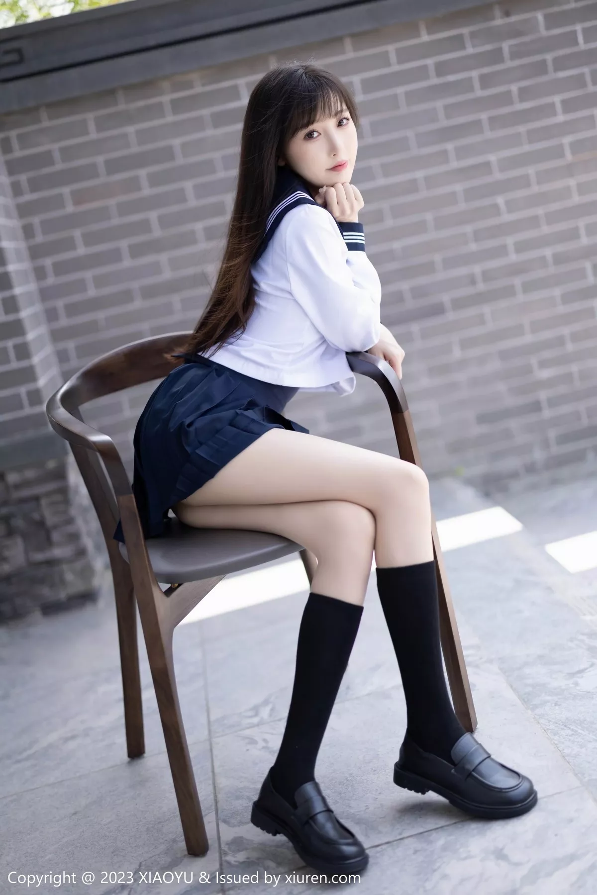 秀人集.com_[XiaoYu画语界]Vol.1045_模特林星阑脱学妹制服露性感蓝色薄纱高叉连体衣惹火诱惑写真96P