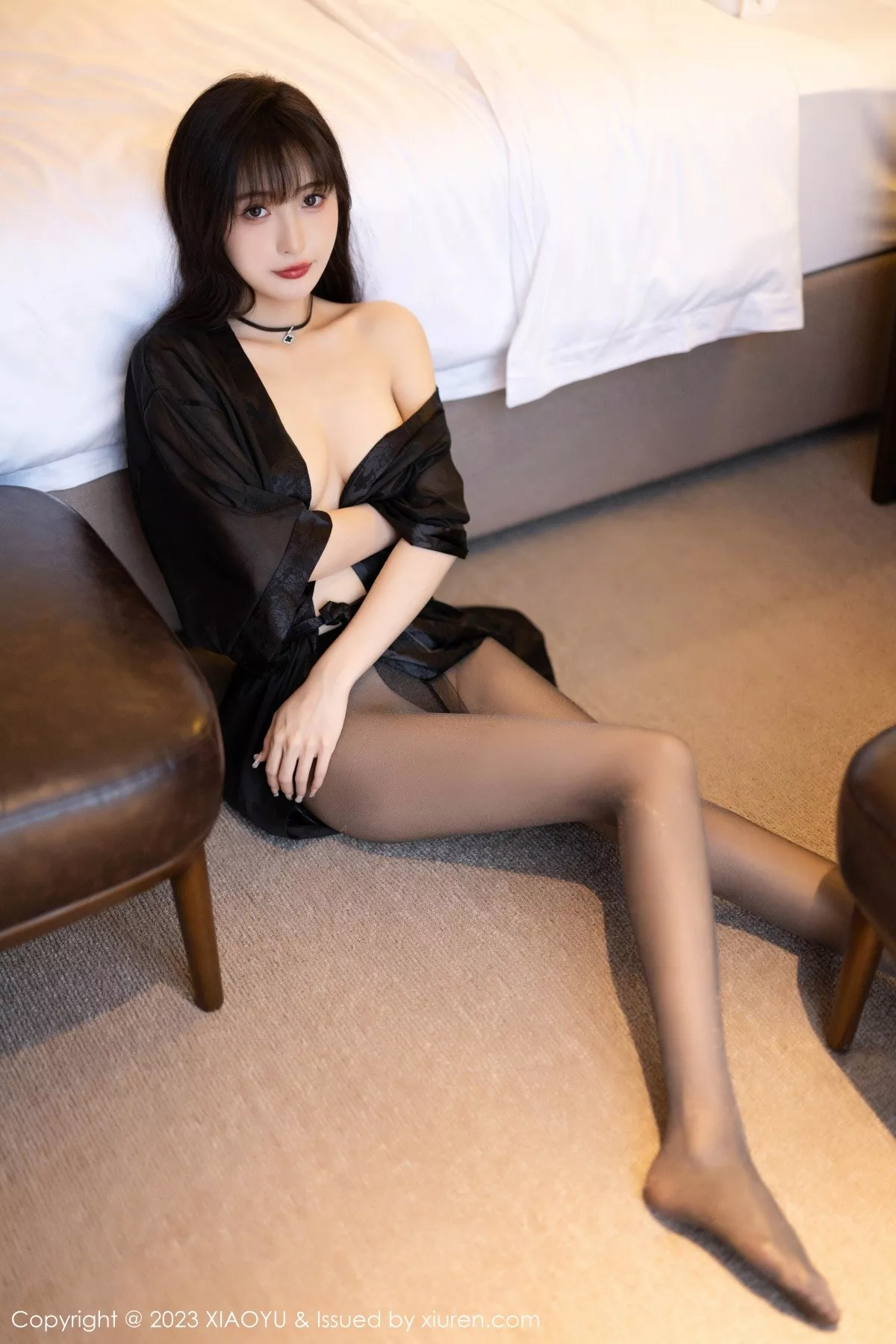 秀人集.com_[XiaoYu画语界]Vol.1061_模特林星阑性感黑色吊带裙配超薄无内黑丝秀曼妙身姿诱惑写真83P