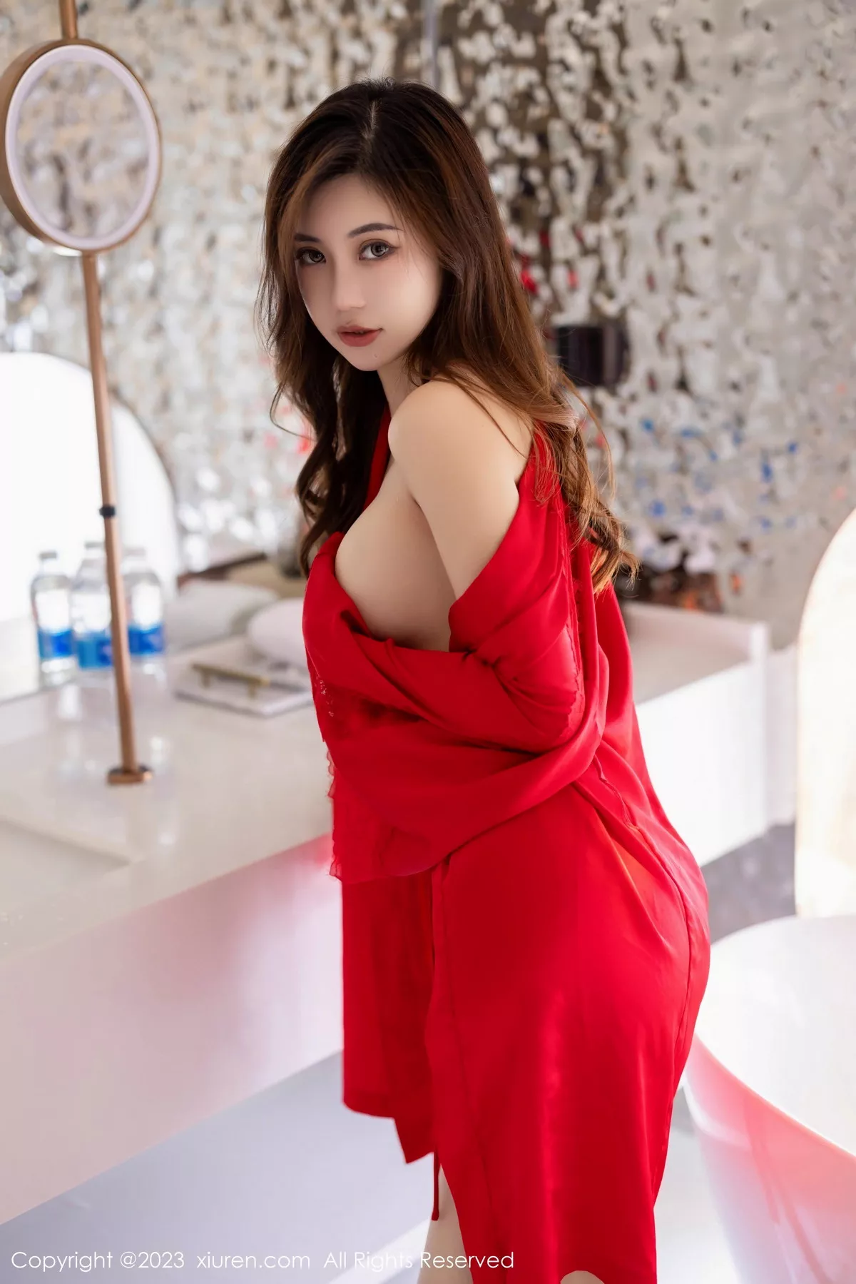 秀人集.com_[XiuRen秀人网]No.7043_女神绮里嘉ula性感红色睡裙露红色蕾丝内衣配原色丝袜诱惑写真87P