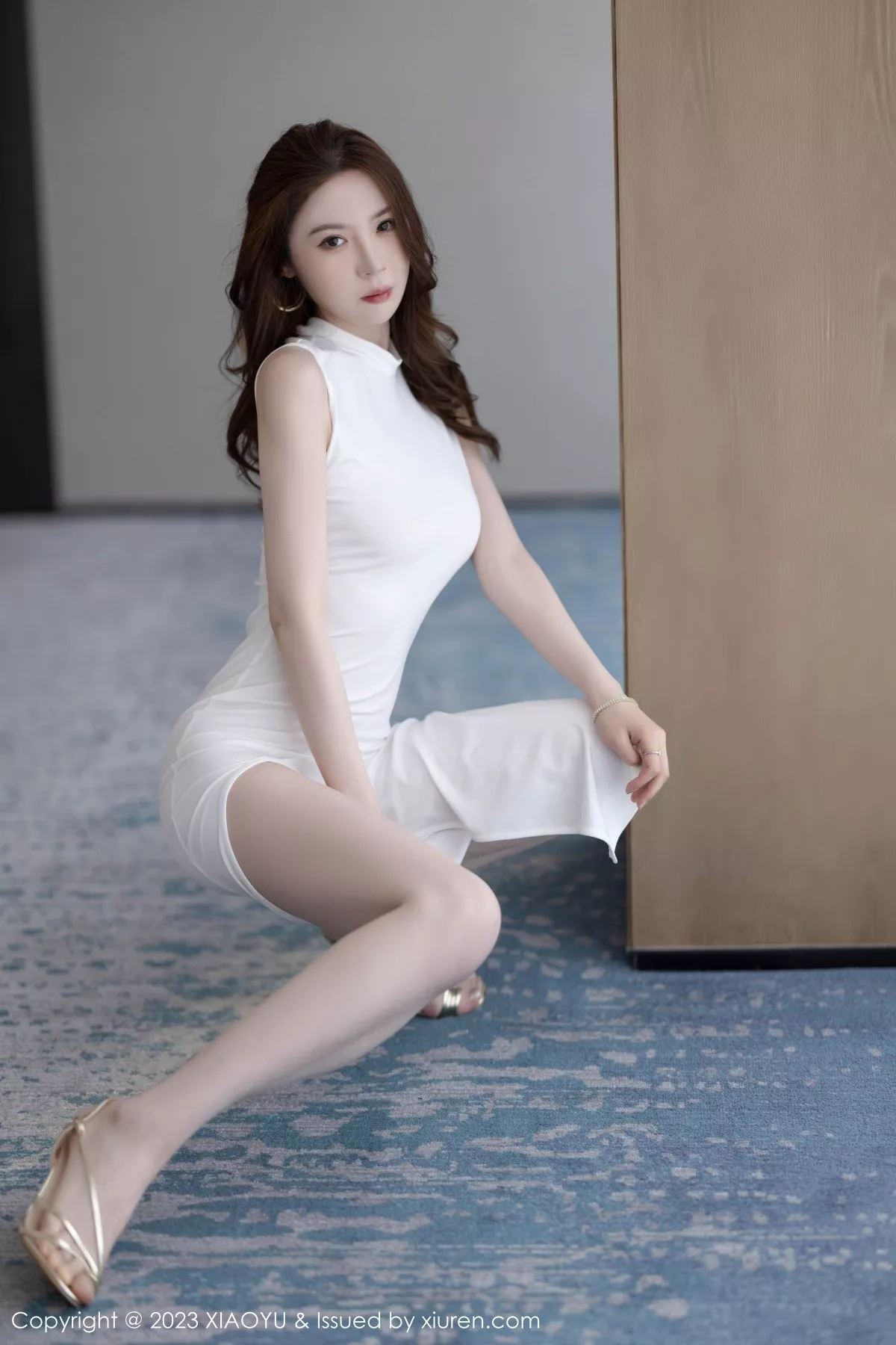 秀人集.com_[XiaoYu画语界]Vol.1053_模特梦心玥白色轻透连衣裙+黑色蕾丝情趣服秀高挑身材诱惑写真82P