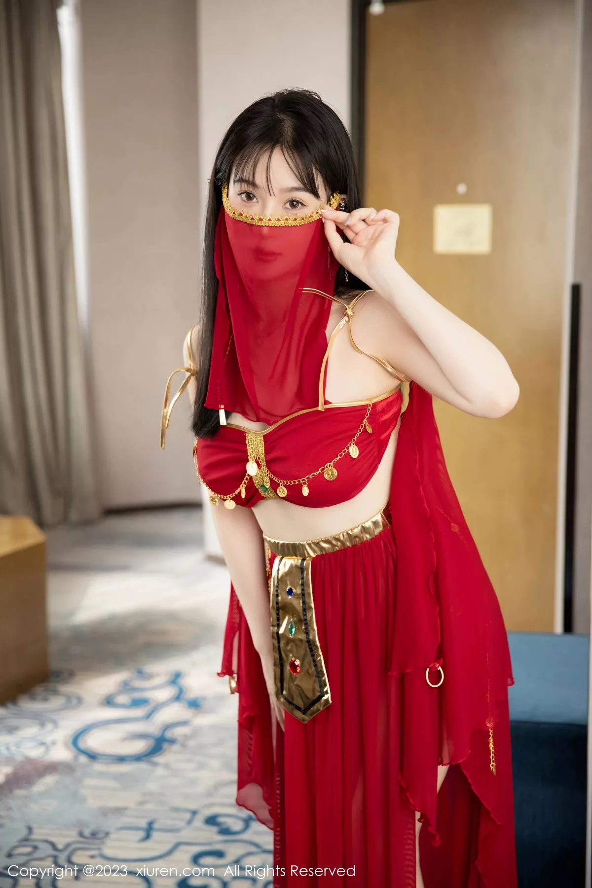 秀人集.com_[XiuRen秀人网]No.7103_模特柚琪Rich私房脱性感红色西域舞服秀曼妙身姿撩人诱惑写真74P