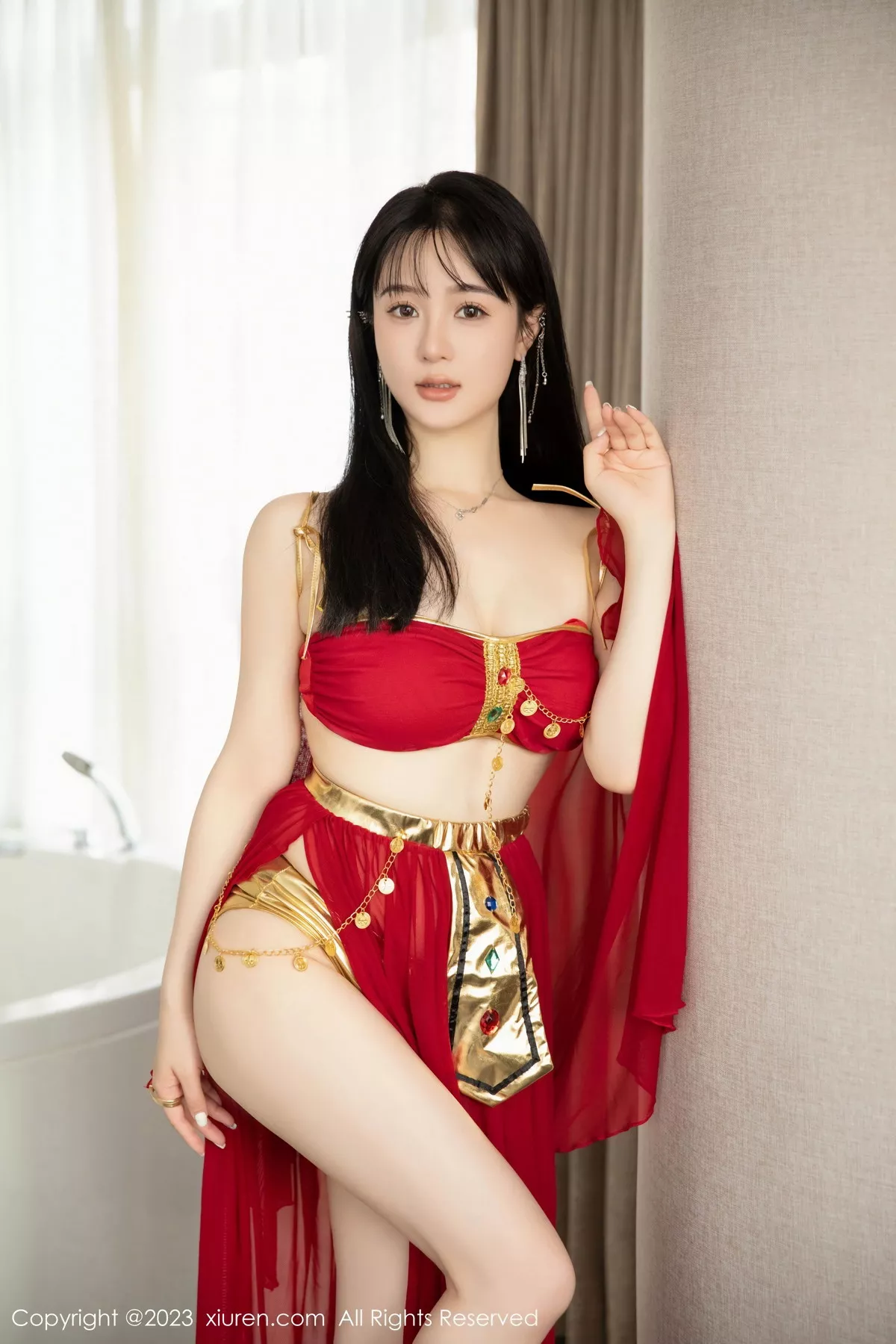 秀人集.com_[XiuRen秀人网]No.7103_模特柚琪Rich私房脱性感红色西域舞服秀曼妙身姿撩人诱惑写真74P