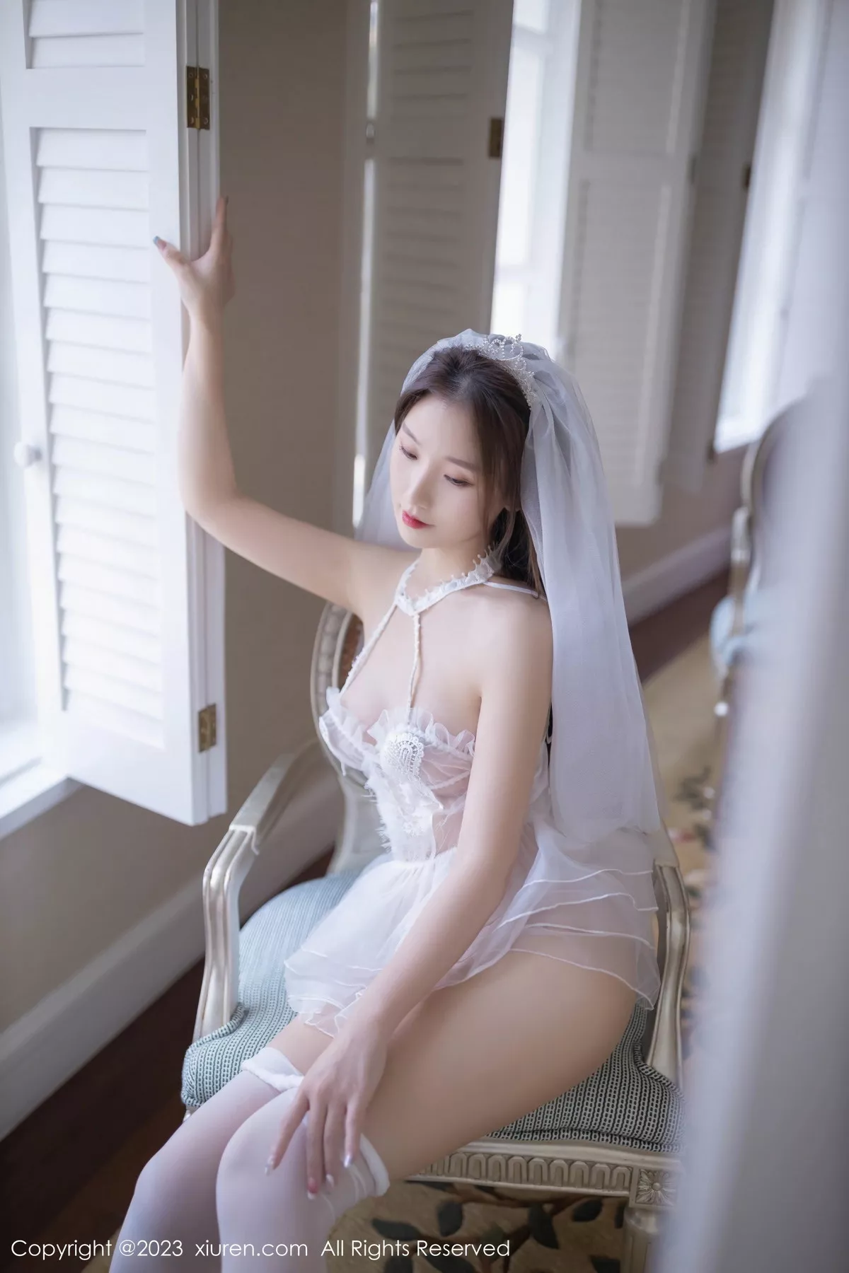秀人集.com_[XiuRen秀人网]No.7104_模特杏子Yada白色蕾丝薄透婚纱配无内白丝秀惹火身材诱惑写真85P