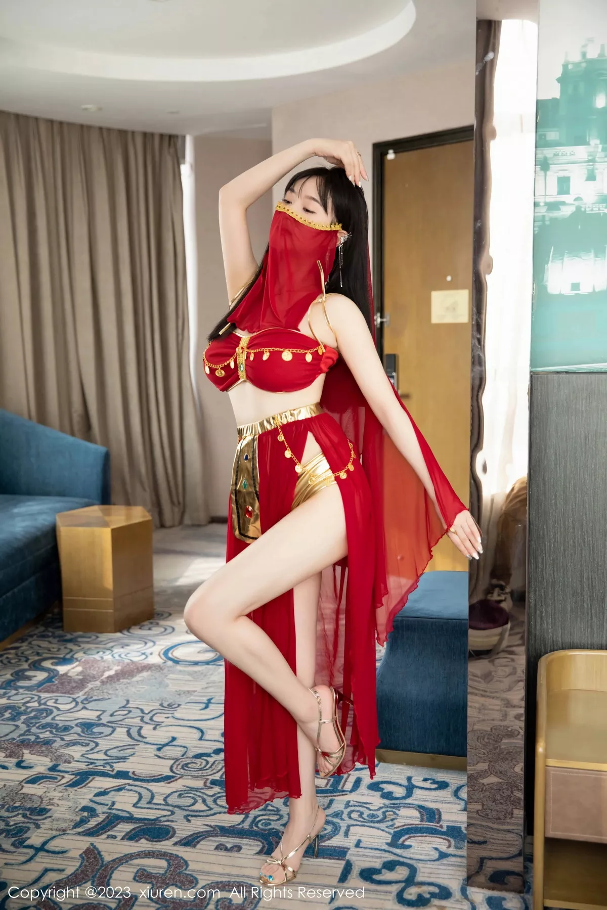 秀人集.com_[XiuRen秀人网]No.7103_模特柚琪Rich私房脱性感红色西域舞服秀曼妙身姿撩人诱惑写真74P