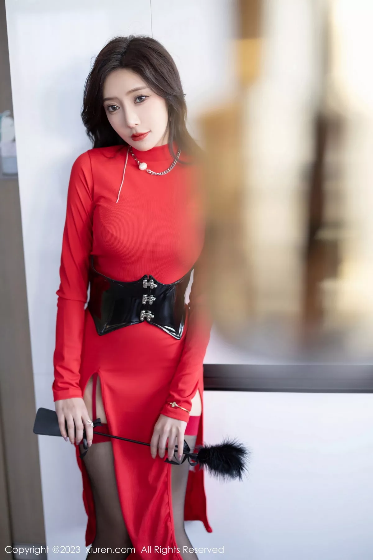 秀人集.com_[XiuRen秀人网]No.7190_女神王馨瑶yanni性感红色连衣长裙露黑色情趣内衣惹火诱惑写真91P