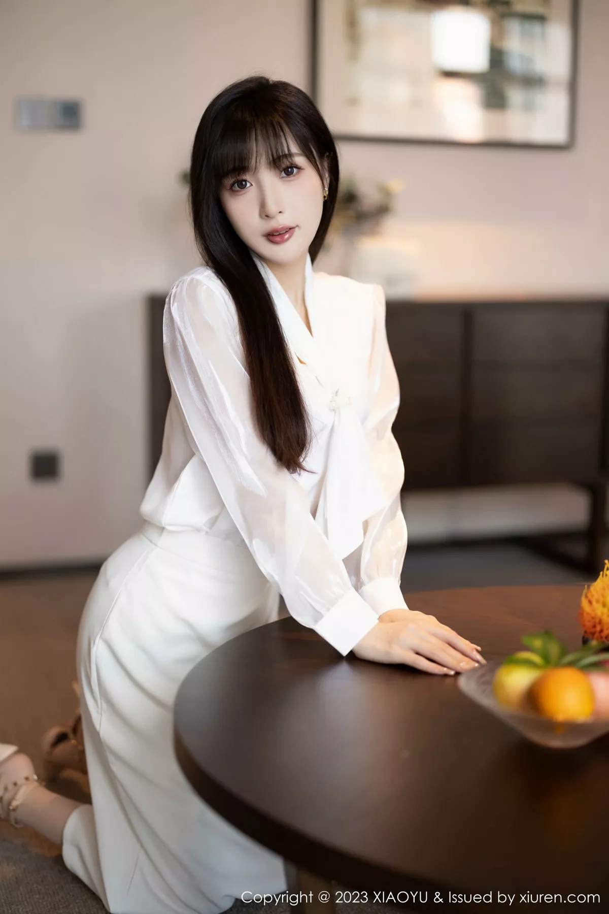 秀人集.com_[XiaoYu画语界]Vol.1088_模特林星阑性感白色连衣裙露浅色内衣配超薄肉丝妩媚迷人写真91P