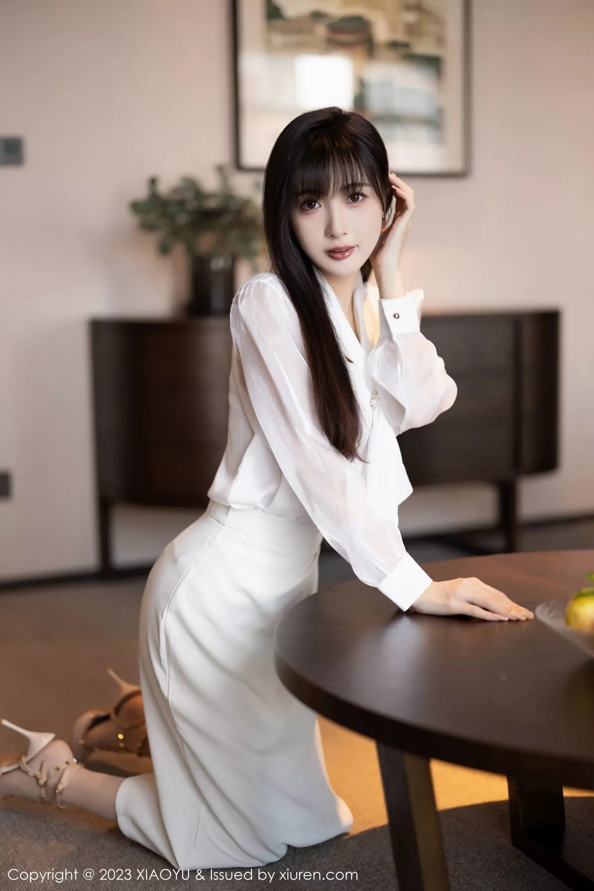 秀人集.com_[XiaoYu画语界]Vol.1088_模特林星阑性感白色连衣裙露浅色内衣配超薄肉丝妩媚迷人写真91P