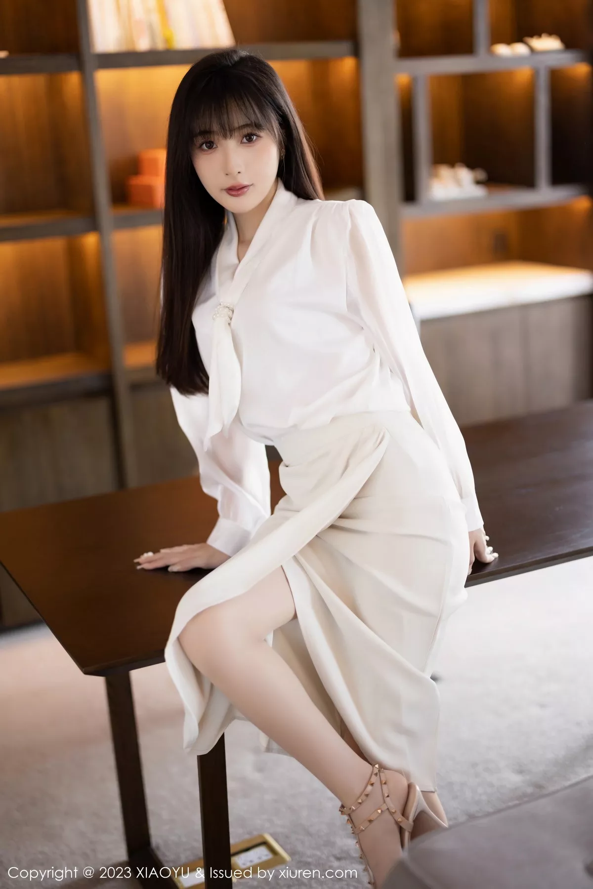 秀人集.com_[XiaoYu画语界]Vol.1088_模特林星阑性感白色连衣裙露浅色内衣配超薄肉丝妩媚迷人写真91P