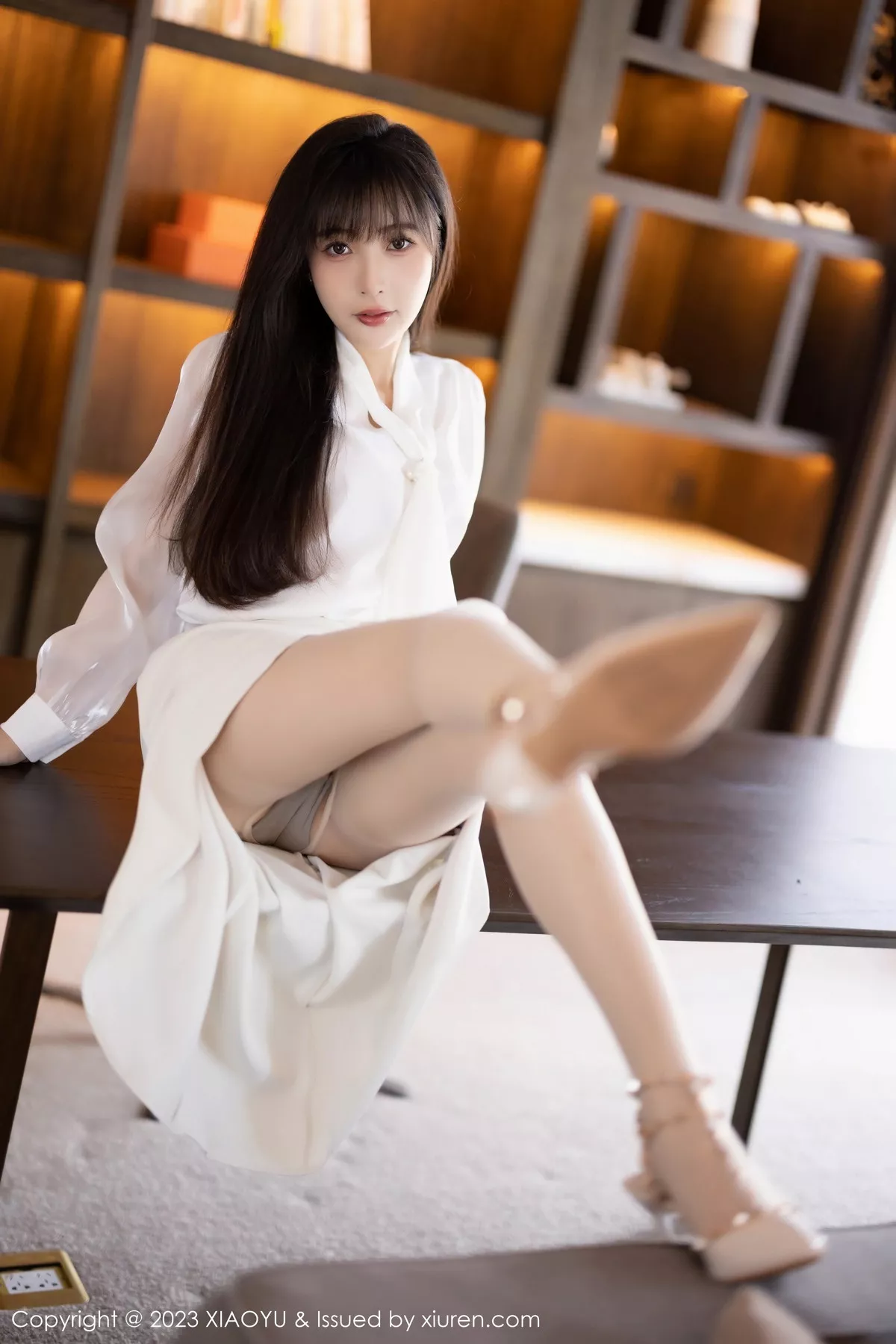 秀人集.com_[XiaoYu画语界]Vol.1088_模特林星阑性感白色连衣裙露浅色内衣配超薄肉丝妩媚迷人写真91P