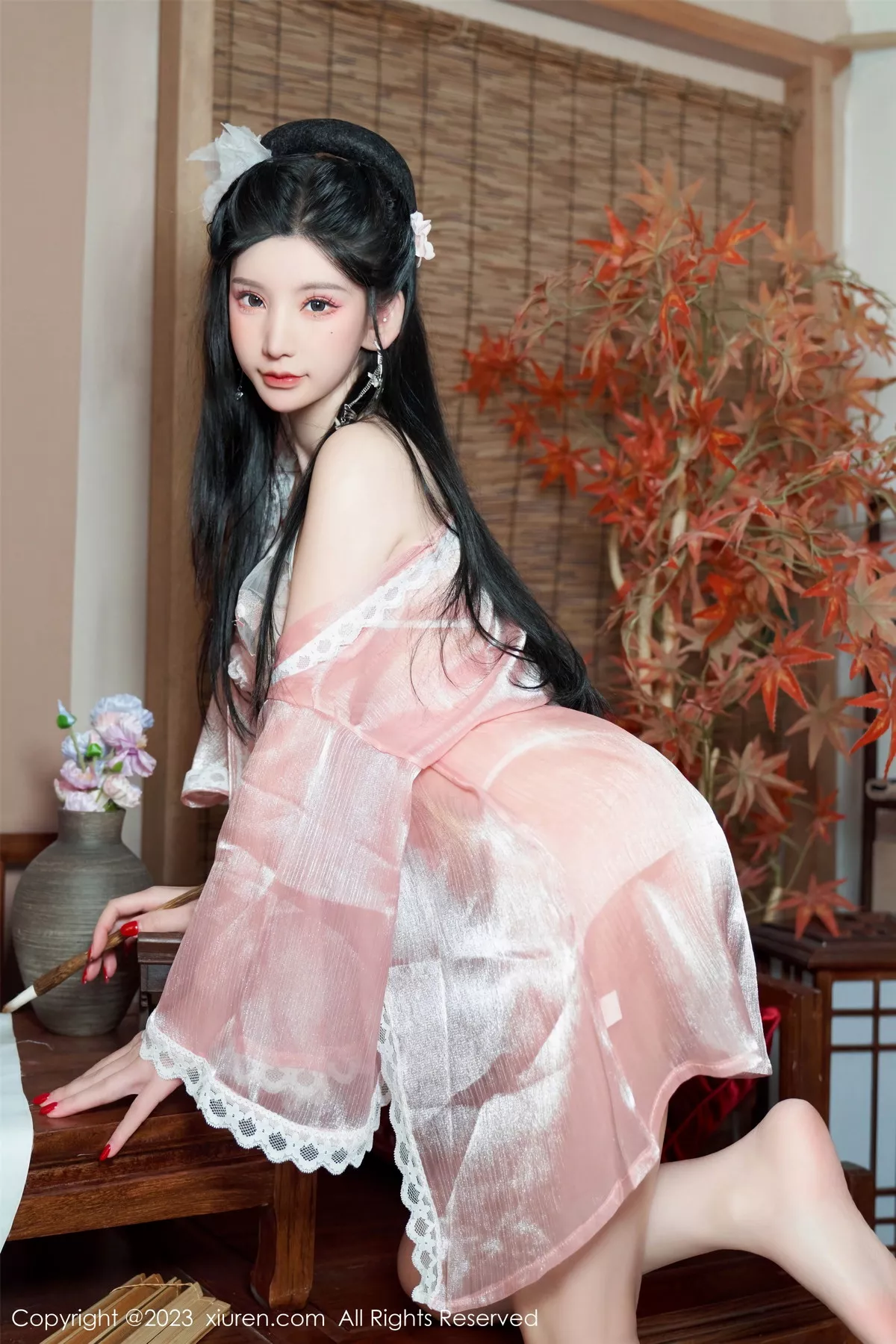 秀人集.com_[XiuRen秀人网]No.7257_女神周于希Sally粉色古装服露性感布兜秀惹火身材撩人诱惑写真79P
