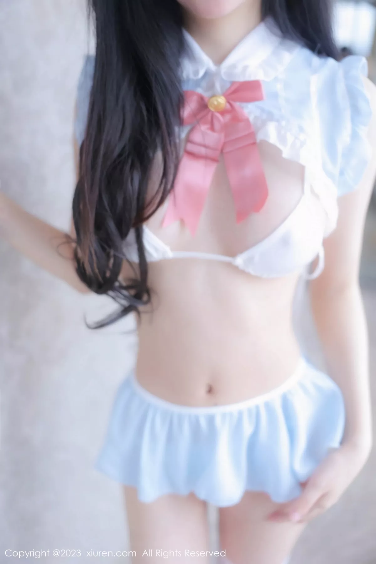 秀人集.com_[XiuRen秀人网]No.7134_模特幼幼性感淡蓝色卡哇伊服露白色内衣配白丝袜迷人诱惑写真94P