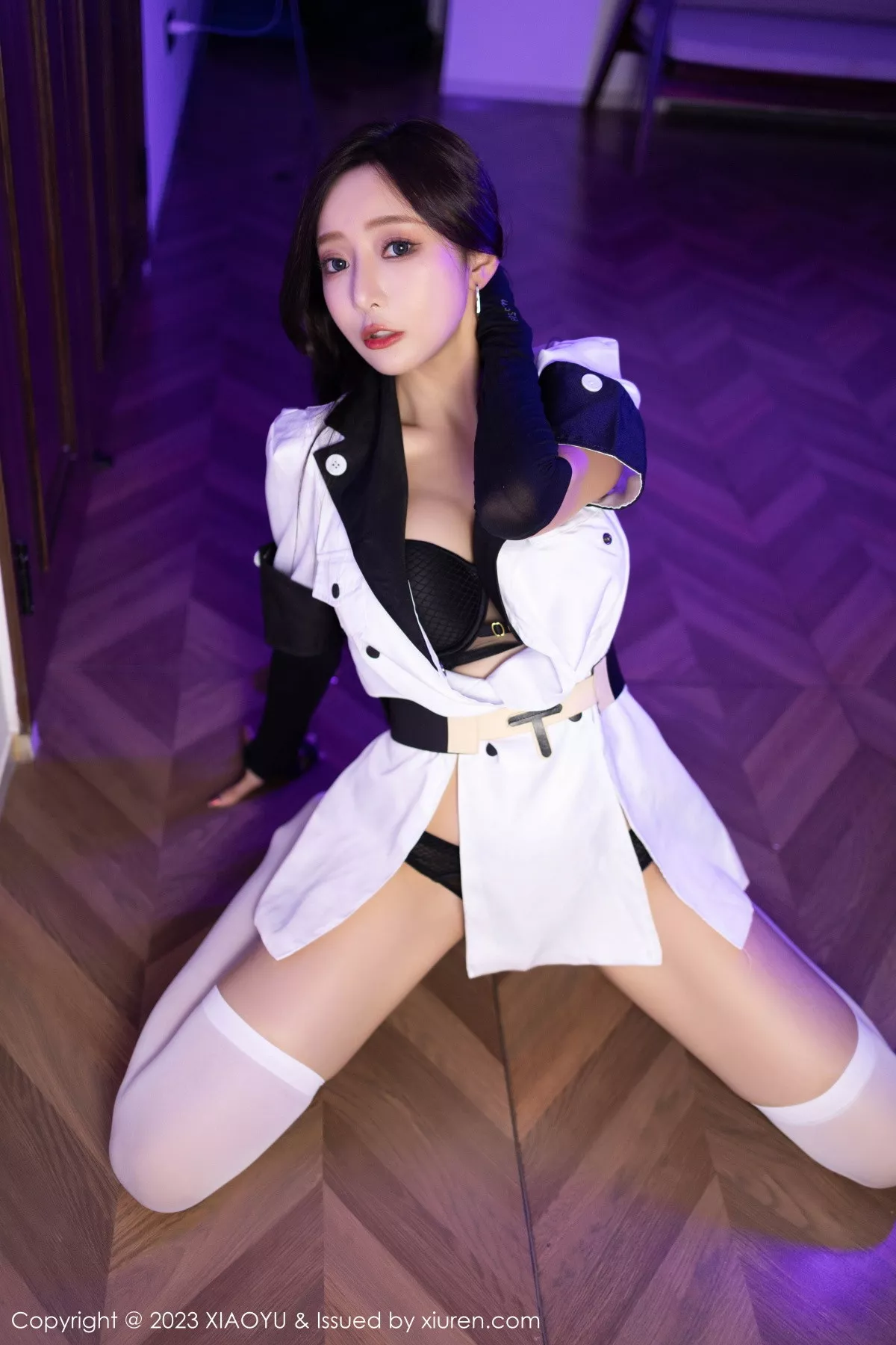 秀人集.com_[XiaoYu画语界]Vol.1103_女神王馨瑶yanni白色水手制服露性感黑色内衣配白丝袜诱惑写真81P