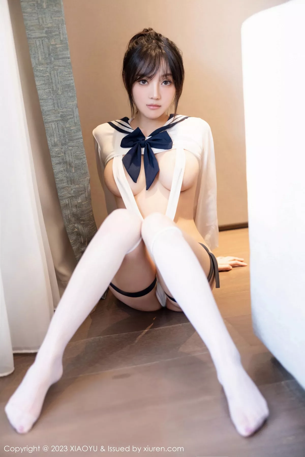 秀人集.com_[XiaoYu画语界]Vol.1105_模特豆瓣酱性感白色高开叉情趣服配白丝袜秀丰满身材诱惑写真81P