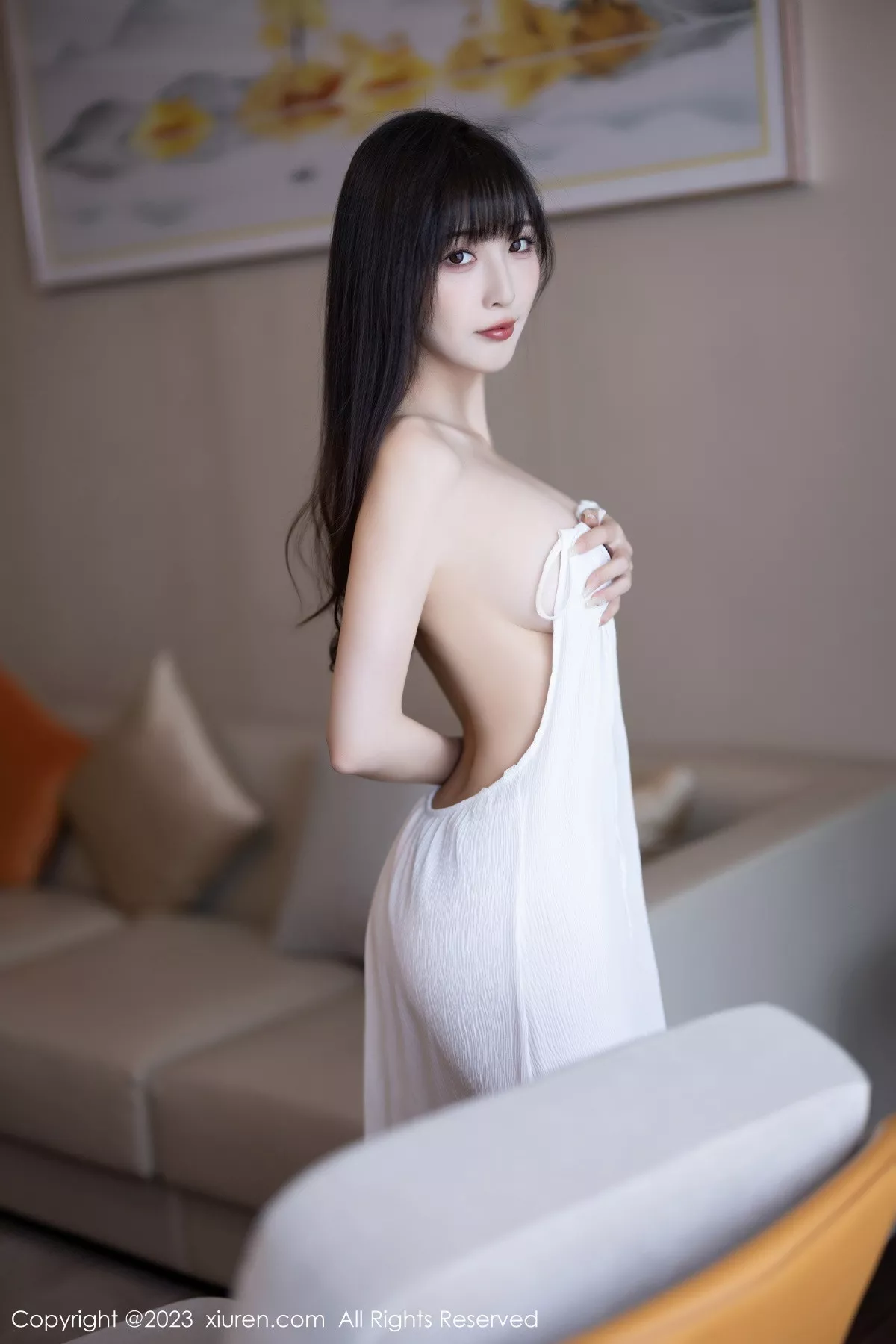 秀人集.com_[XiuRen秀人网]No.7297_模特林星阑性感白色连衣长裙配凉高跟半撩秀翘臀美腿诱惑写真84P