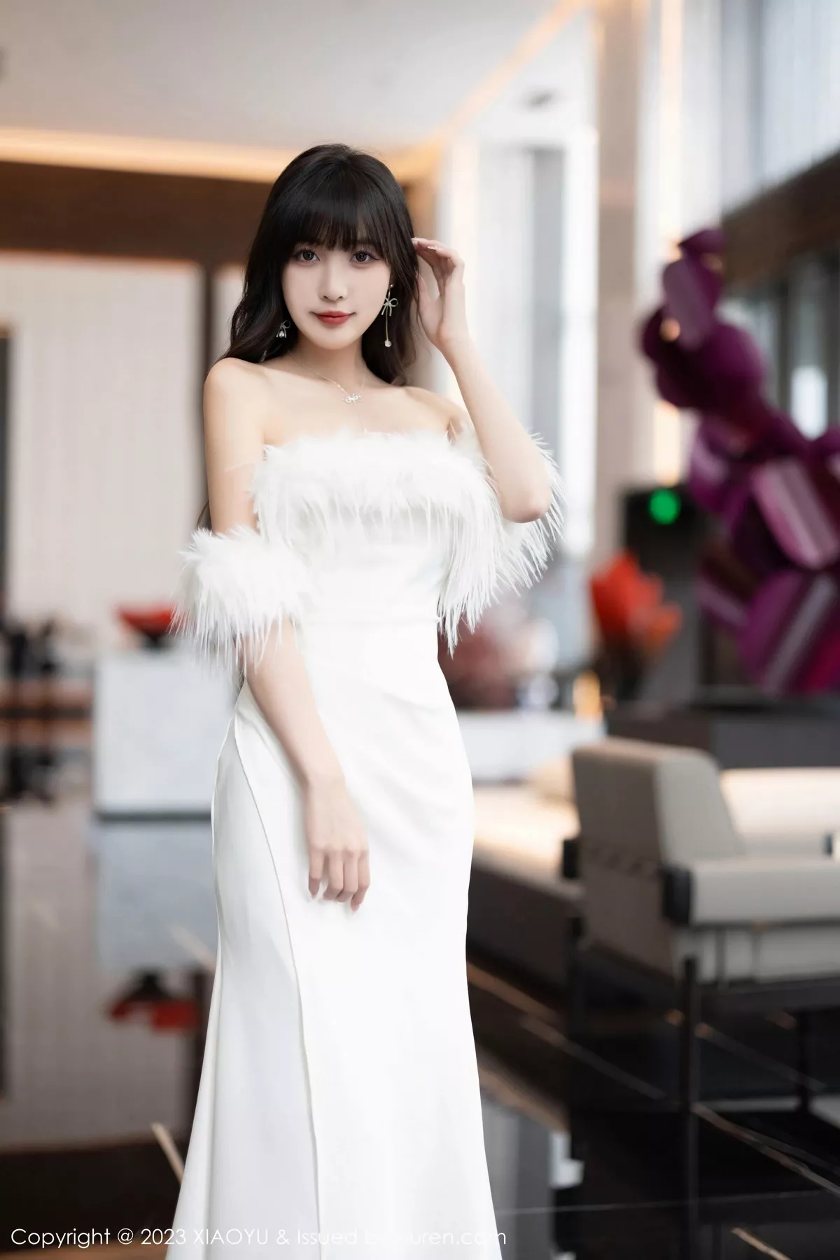 秀人集.com_[XiaoYu画语界]Vol.1120_模特林星阑白色蕾丝情趣内衣+露肩连衣裙秀曼妙身姿诱惑写真102P