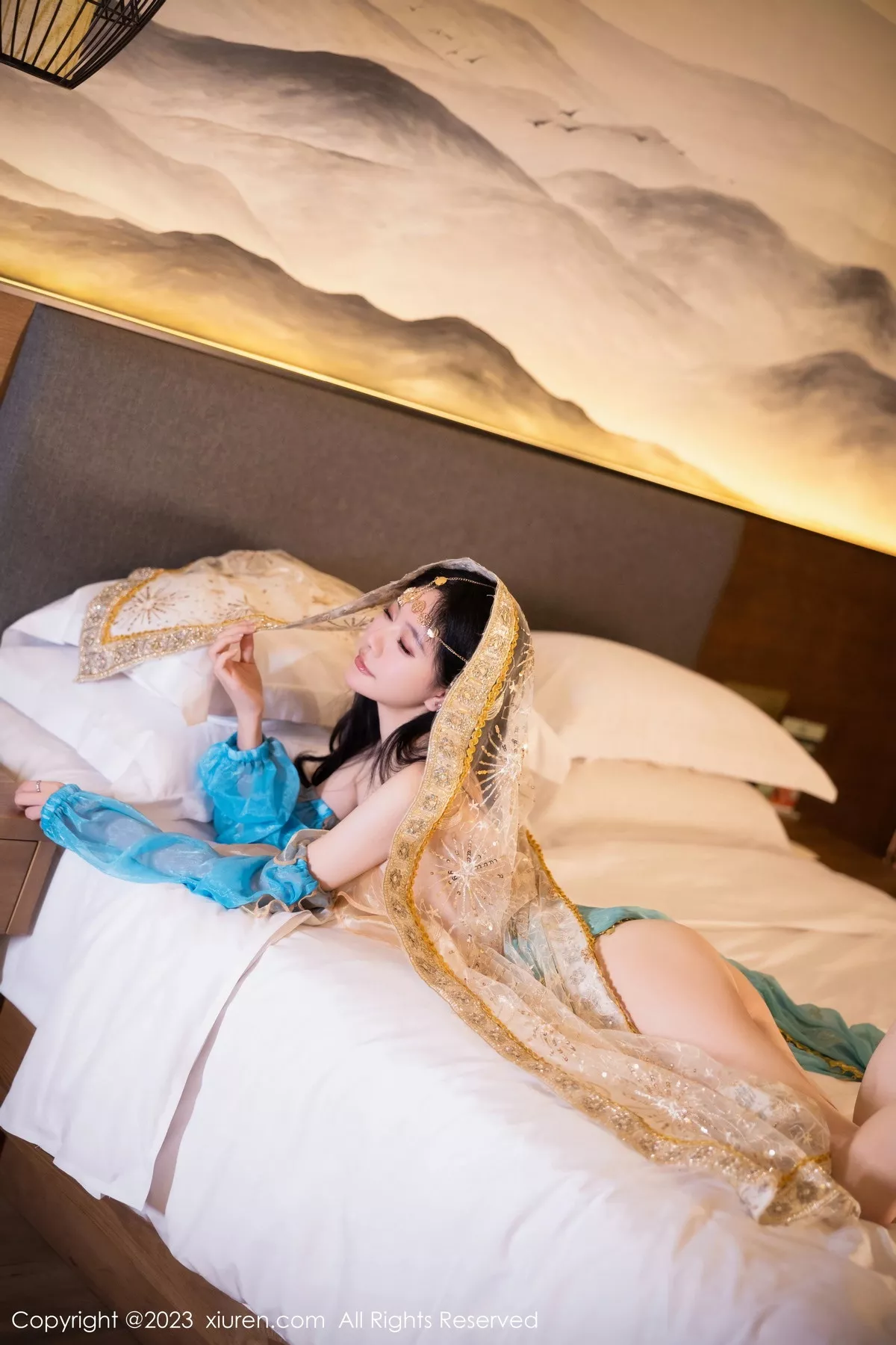 秀人集.com_[XiuRen秀人网]No.7469_模特幼幼性感蓝色西域舞娘短裙露黑色内裤秀白嫩美腿诱惑写真82P