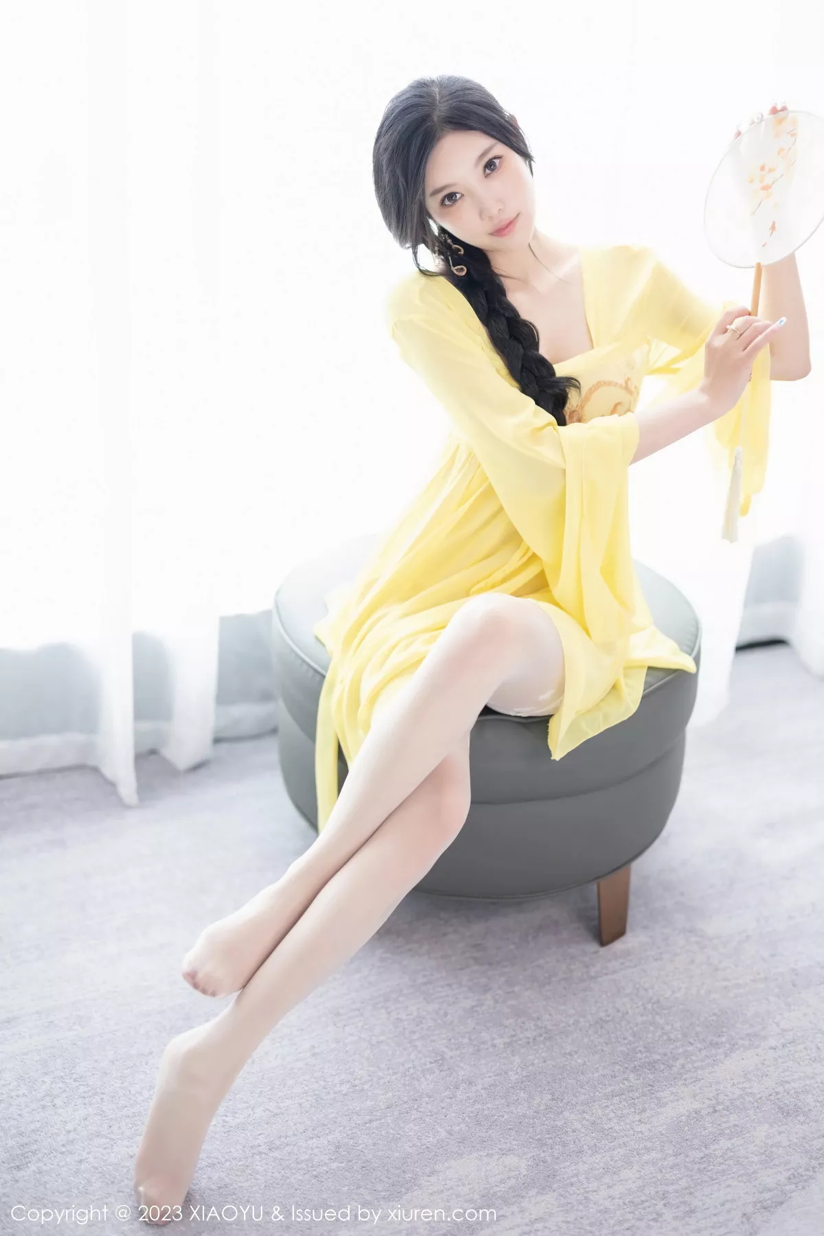 秀人集.com_[XiaoYu画语界]Vol.1126_女神杨晨晨Yome性感黄色连衣短裙配白丝袜秀丰腴身材诱惑写真90P
