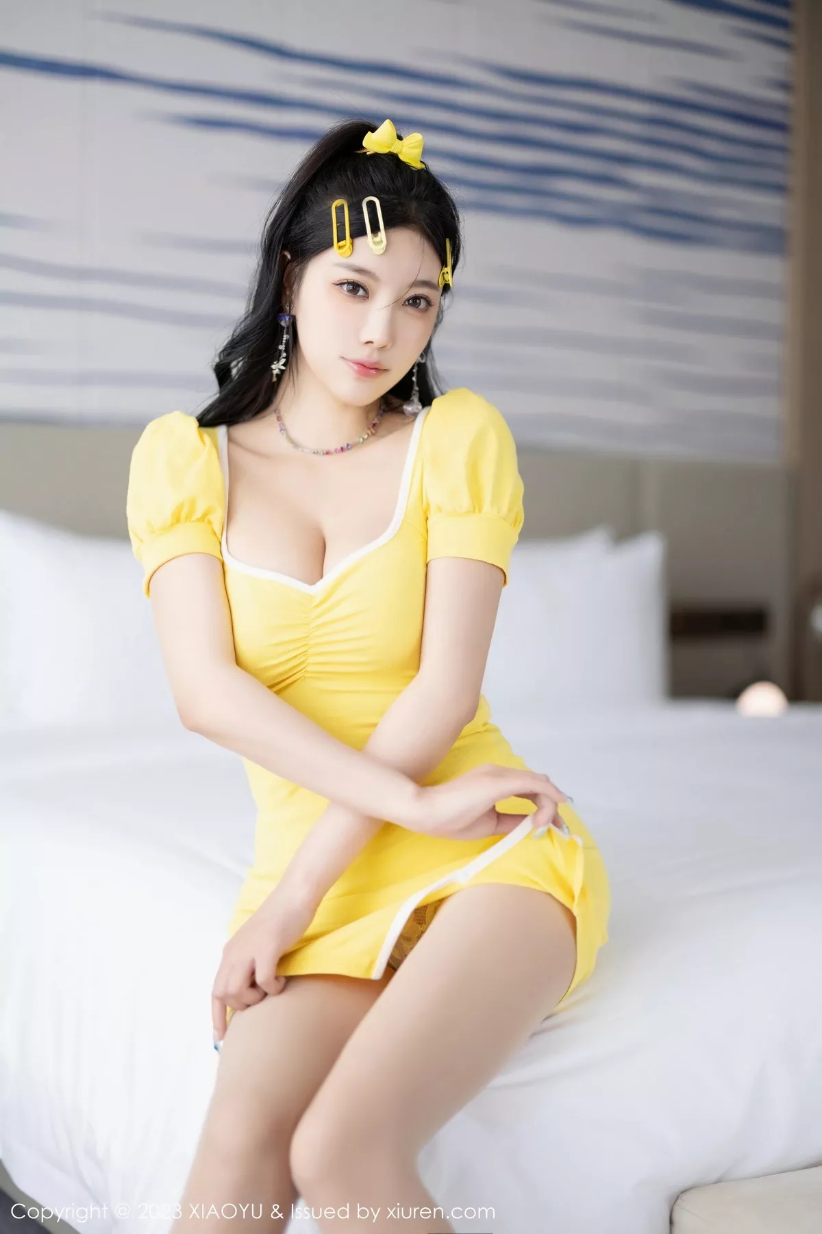 秀人集.com_[XiaoYu画语界]Vol.1126_女神杨晨晨Yome性感黄色连衣短裙配白丝袜秀丰腴身材诱惑写真90P