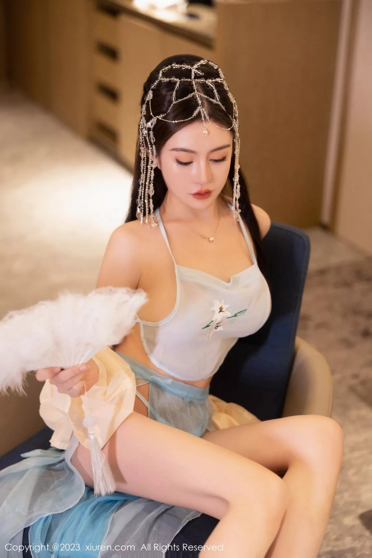 秀人集.com_[XiuRen秀人网]No.7514_模特唐宁宁私房浴室性感浅色薄纱古装服饰秀丰腴身姿诱惑写真75P