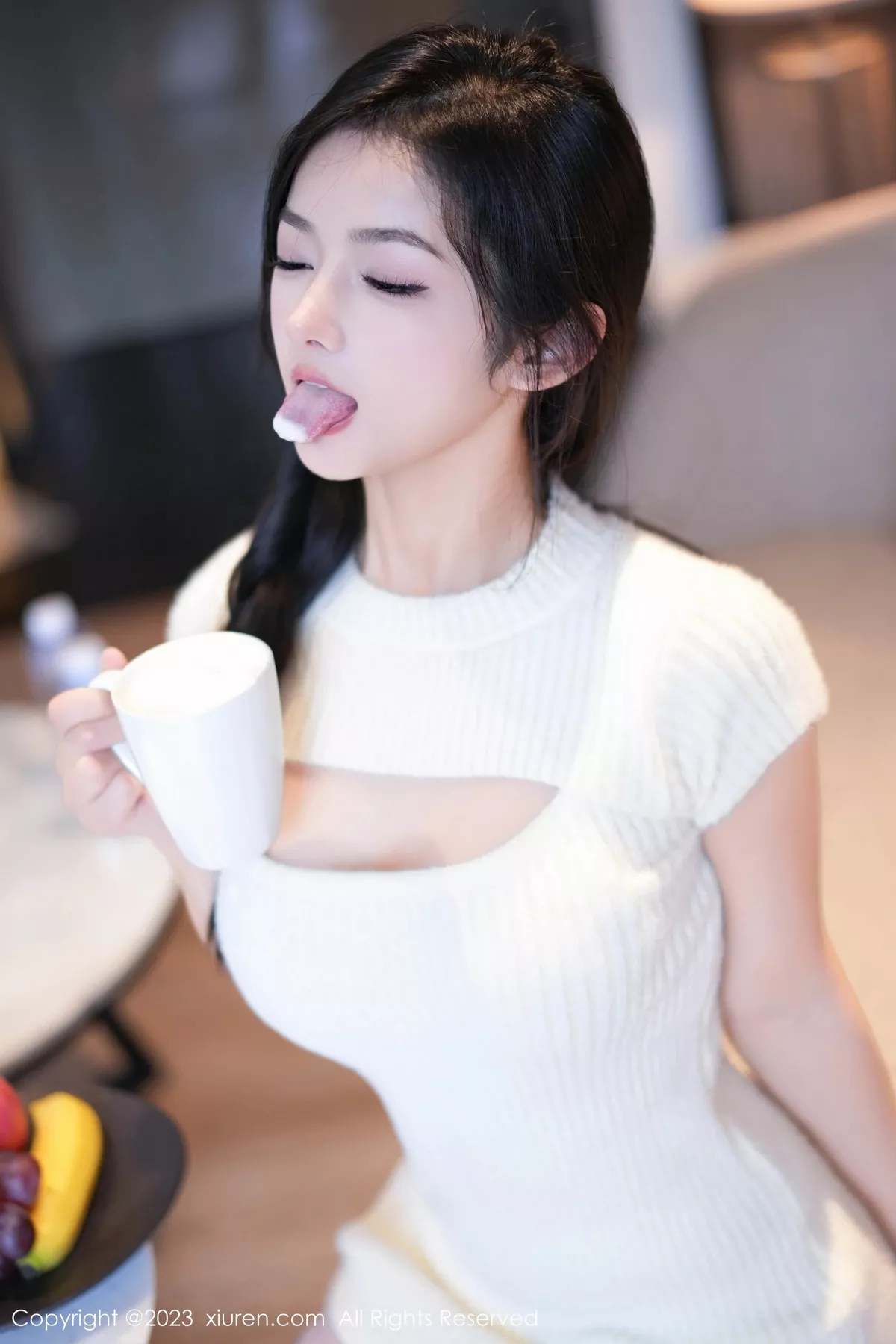 秀人集.com_[XiuRen秀人网]No.7542_模特小逗逗性感黑色OL装露蓝灰色蕾丝内衣配超薄黑丝诱惑写真78P