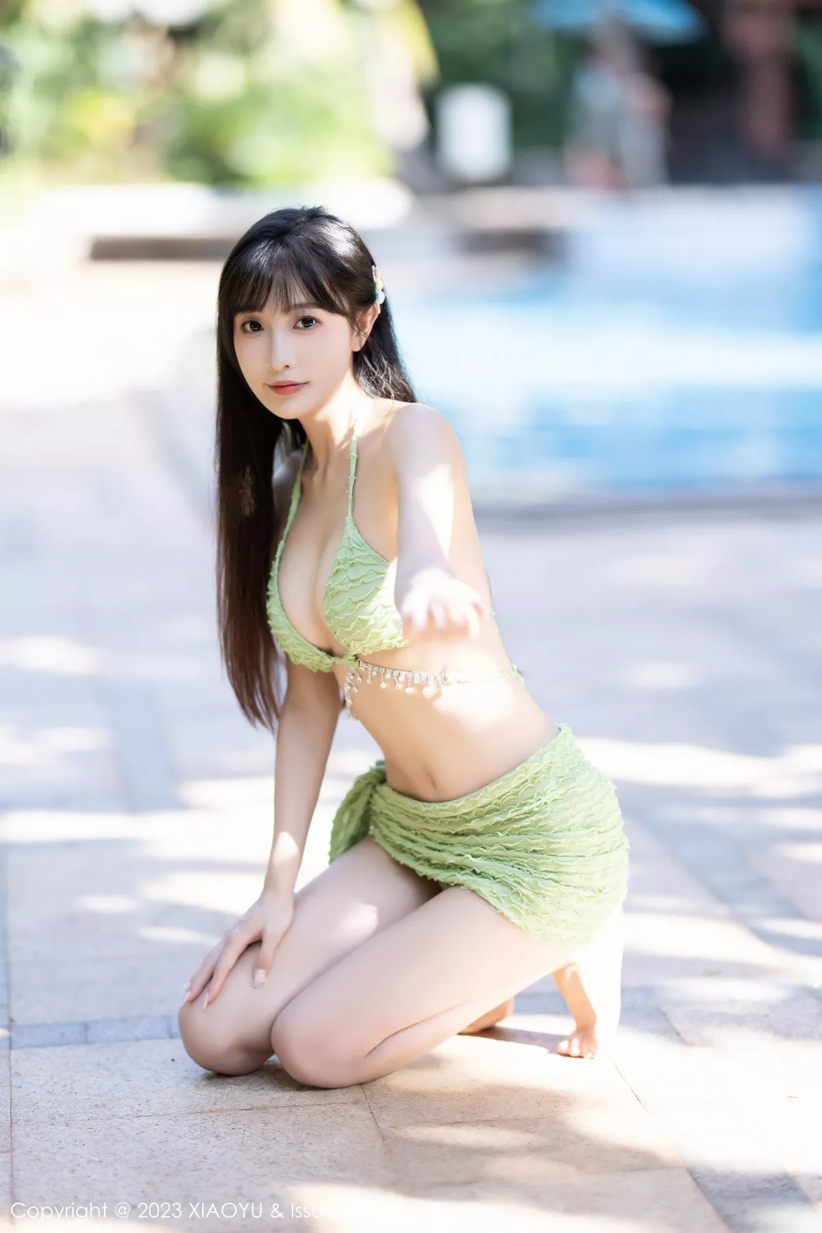秀人集.com_[XiaoYu画语界]Vol.1145_模特林星阑性感绿色比基尼服饰+灰色薄纱情趣服饰惹火诱惑写真82P