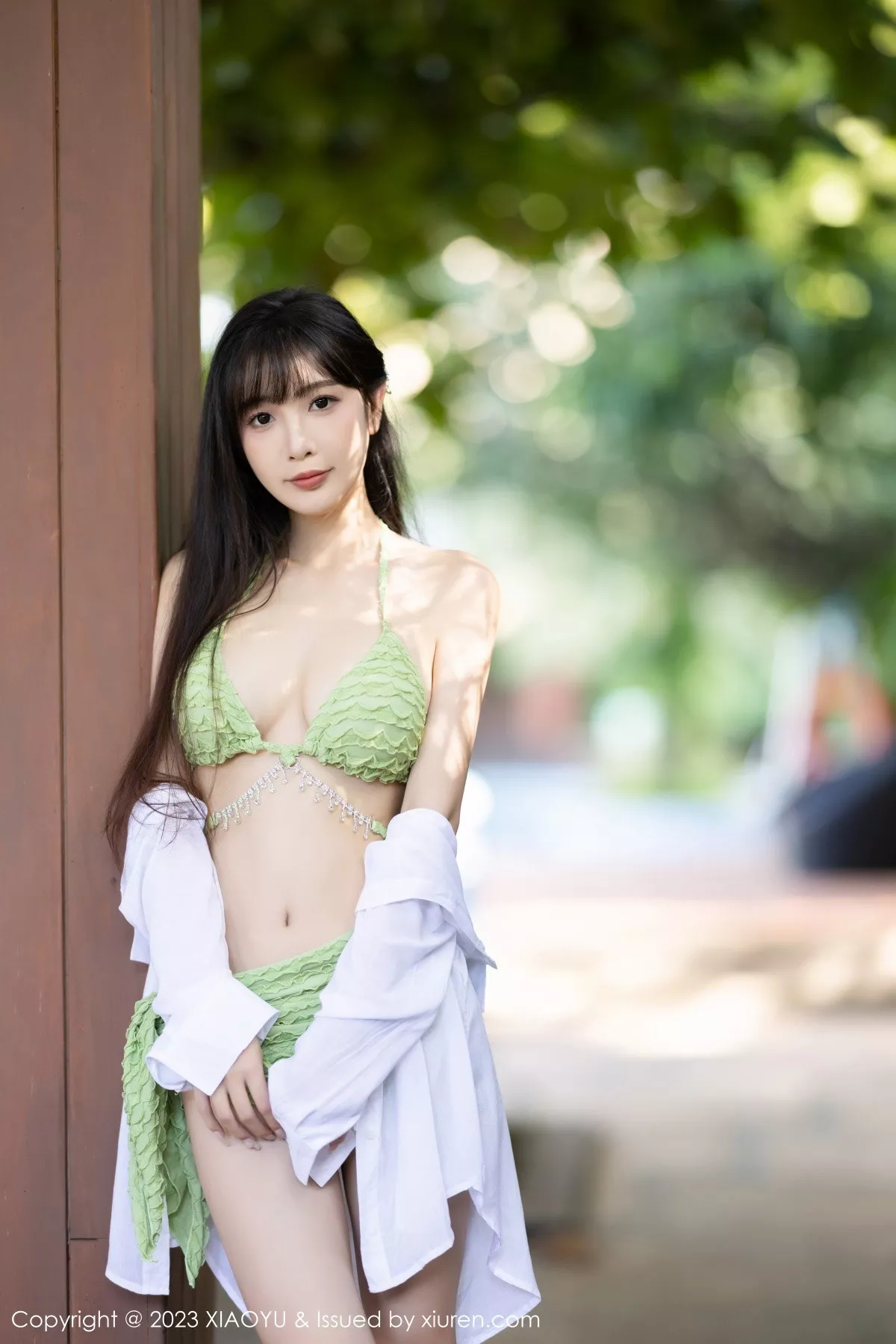 秀人集.com_[XiaoYu画语界]Vol.1145_模特林星阑性感绿色比基尼服饰+灰色薄纱情趣服饰惹火诱惑写真82P