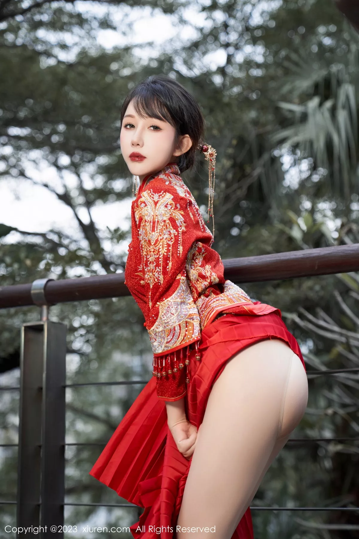 秀人集.com_[XiuRen秀人网]No.7729_模特波巧酱专属新娘主题性感红色蕾丝内衣配超薄肉丝诱惑写真90P