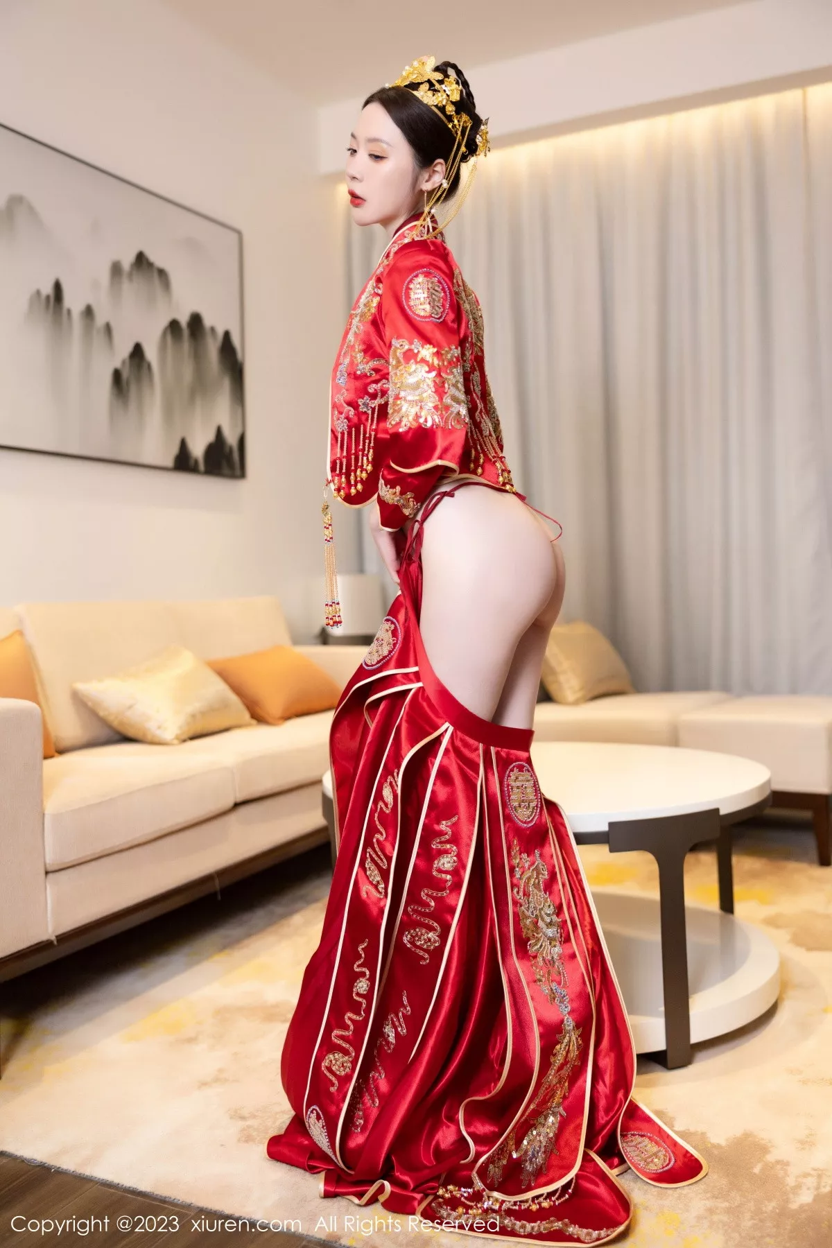 秀人集.com_[XiuRen秀人网]No.7766_模特梦心玥性感红色中式婚服露红色薄透肚兜内衣撩人诱惑写真88P