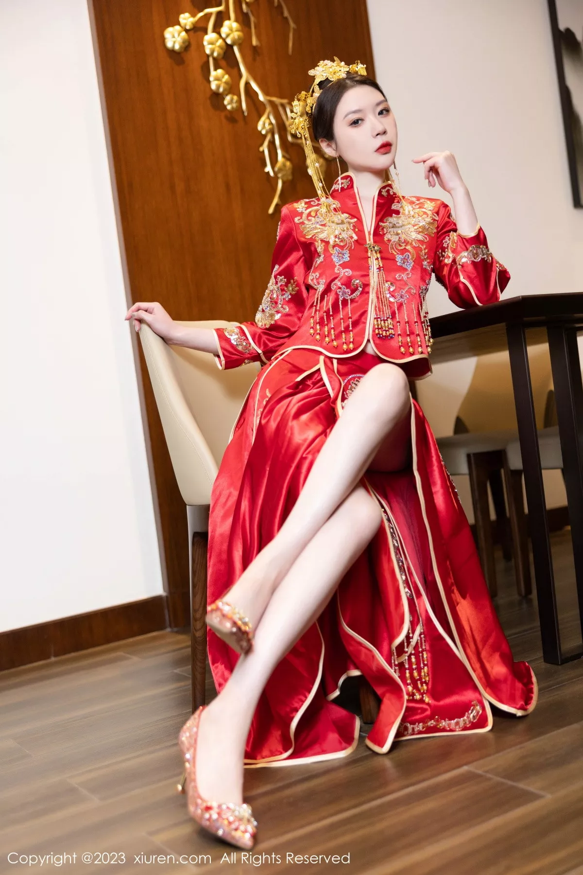 秀人集.com_[XiuRen秀人网]No.7766_模特梦心玥性感红色中式婚服露红色薄透肚兜内衣撩人诱惑写真88P