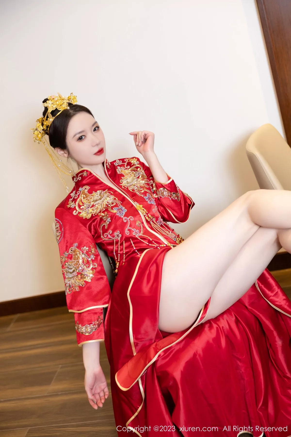 秀人集.com_[XiuRen秀人网]No.7766_模特梦心玥性感红色中式婚服露红色薄透肚兜内衣撩人诱惑写真88P