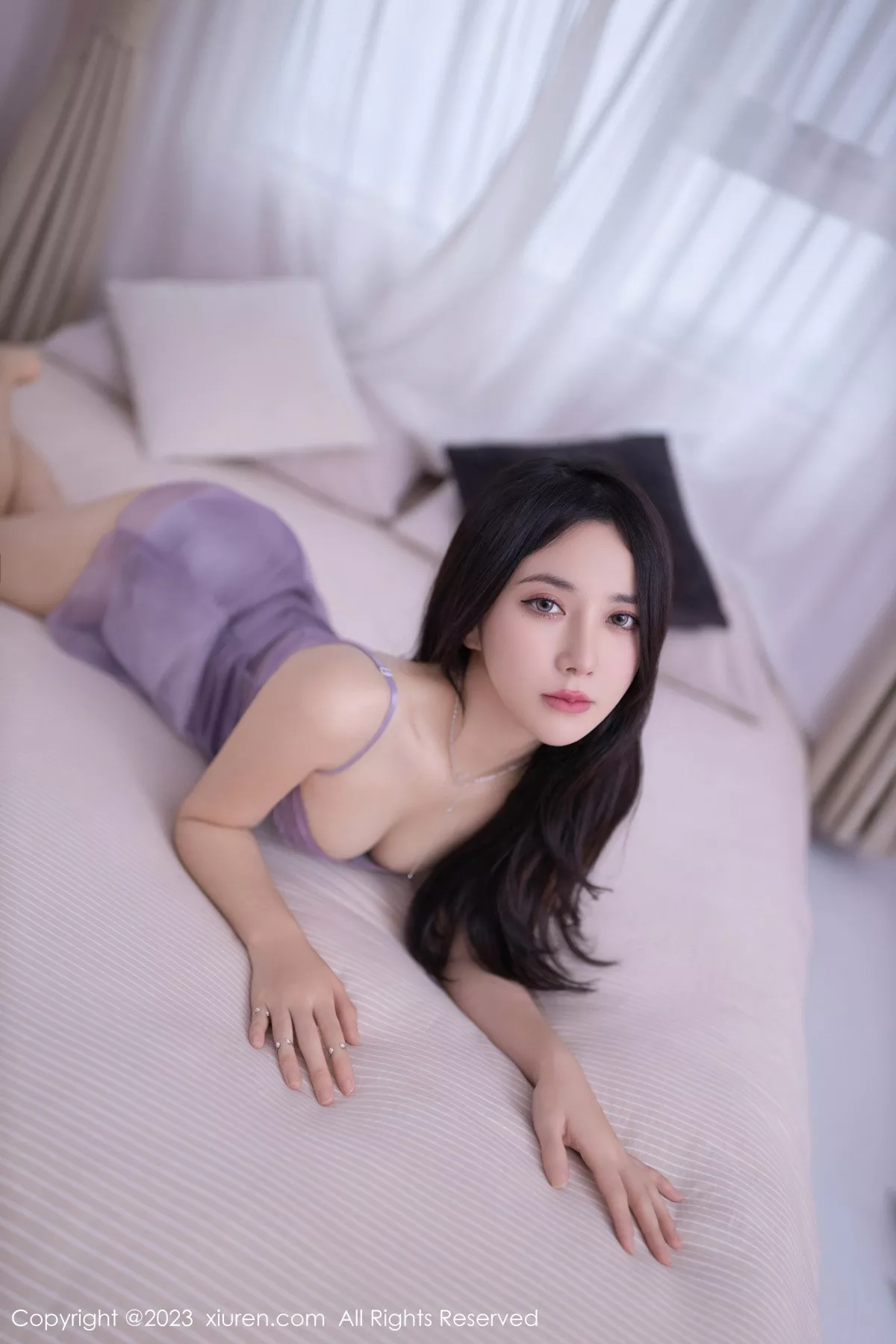 秀人集.com_[XiuRen秀人网]No.7786_模特鱼子酱Fish性感紫色吊带连衣短裙半脱秀曼妙身姿诱惑写真80P