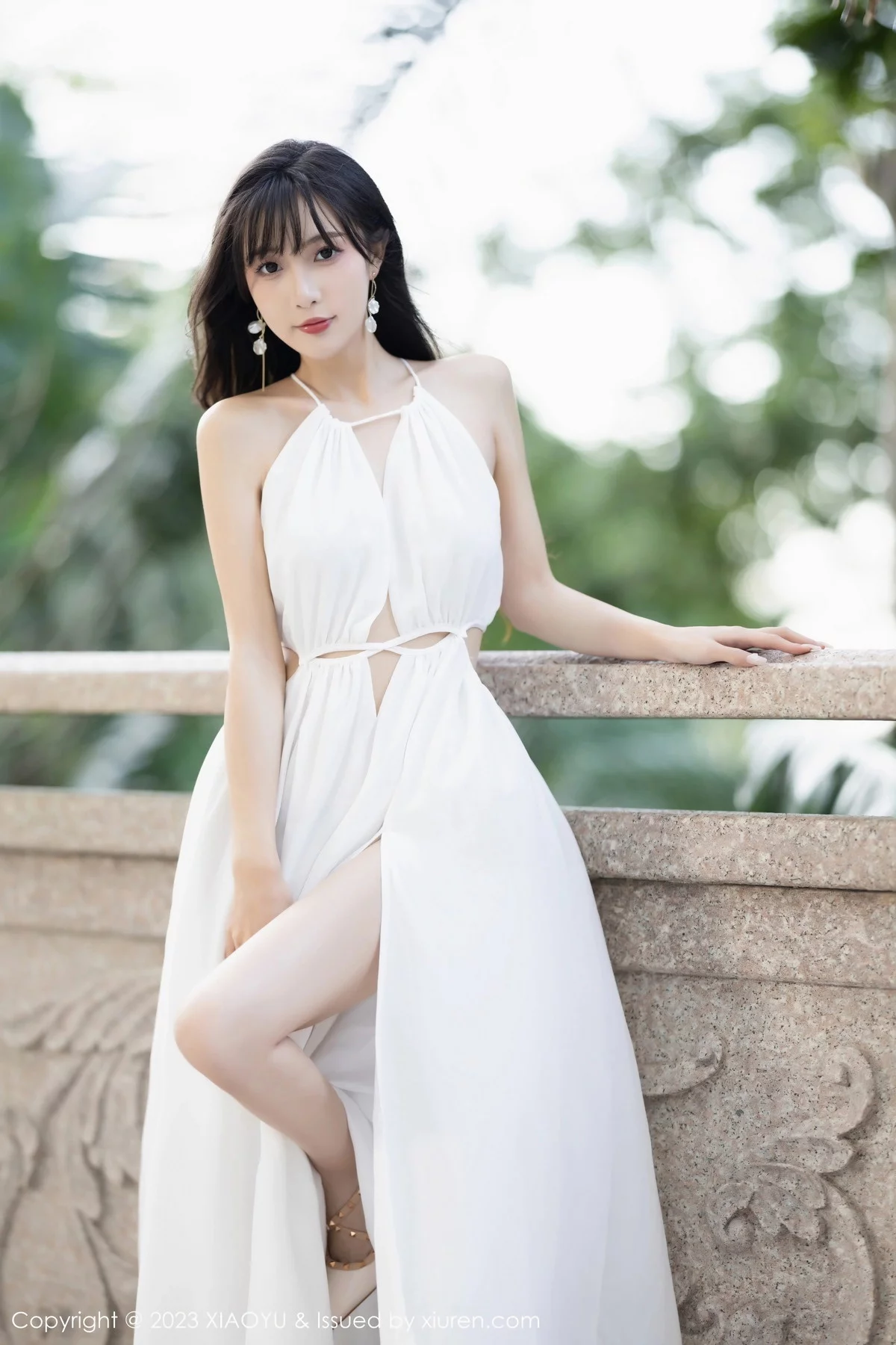 秀人集.com_[XiaoYu画语界]Vol.1161_模特林星阑性感白色连衣长裙+黑色情趣服饰秀曼妙身姿诱惑写真80P