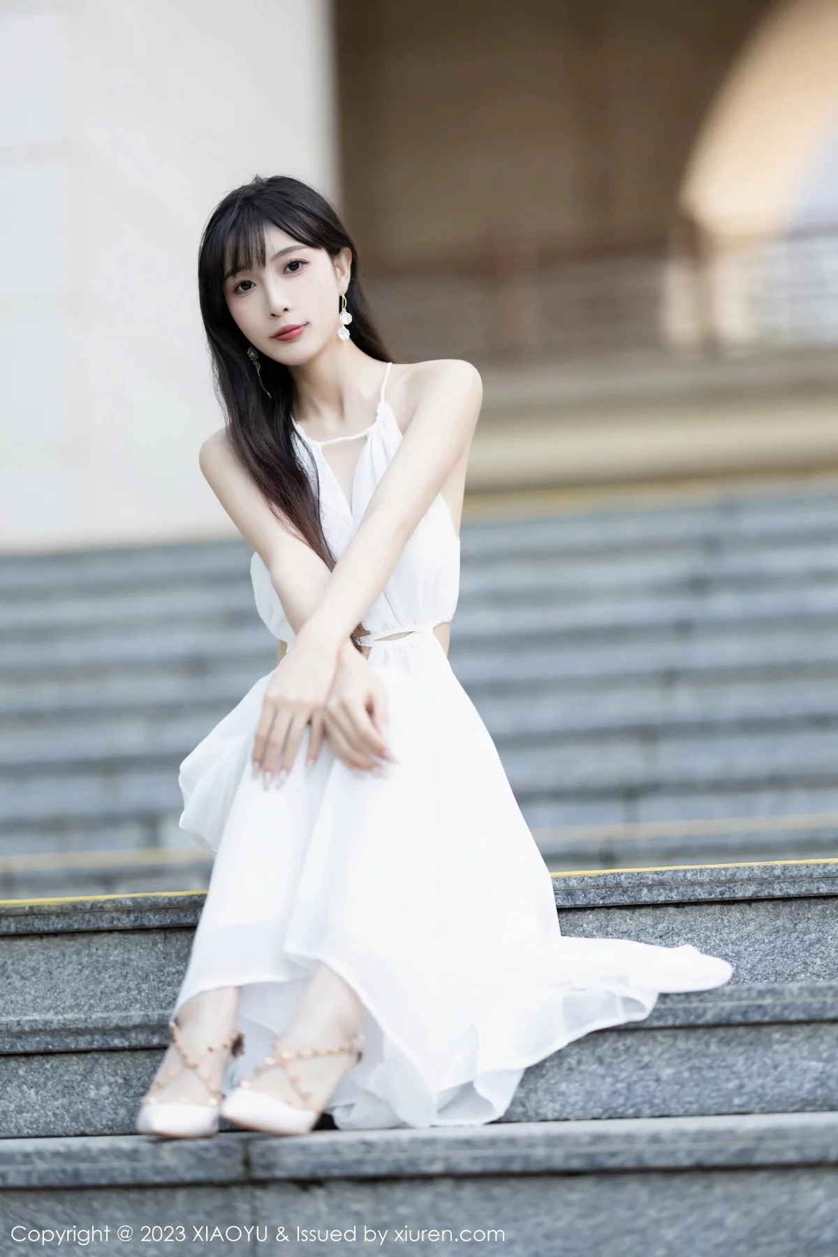 秀人集.com_[XiaoYu画语界]Vol.1161_模特林星阑性感白色连衣长裙+黑色情趣服饰秀曼妙身姿诱惑写真80P