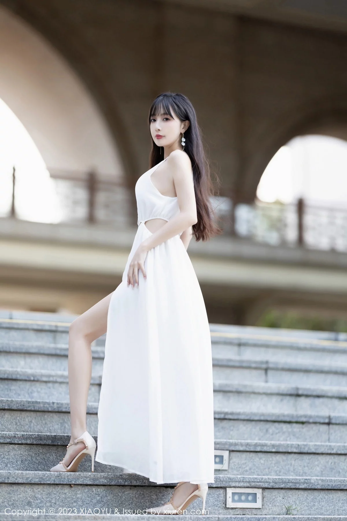 秀人集.com_[XiaoYu画语界]Vol.1161_模特林星阑性感白色连衣长裙+黑色情趣服饰秀曼妙身姿诱惑写真80P