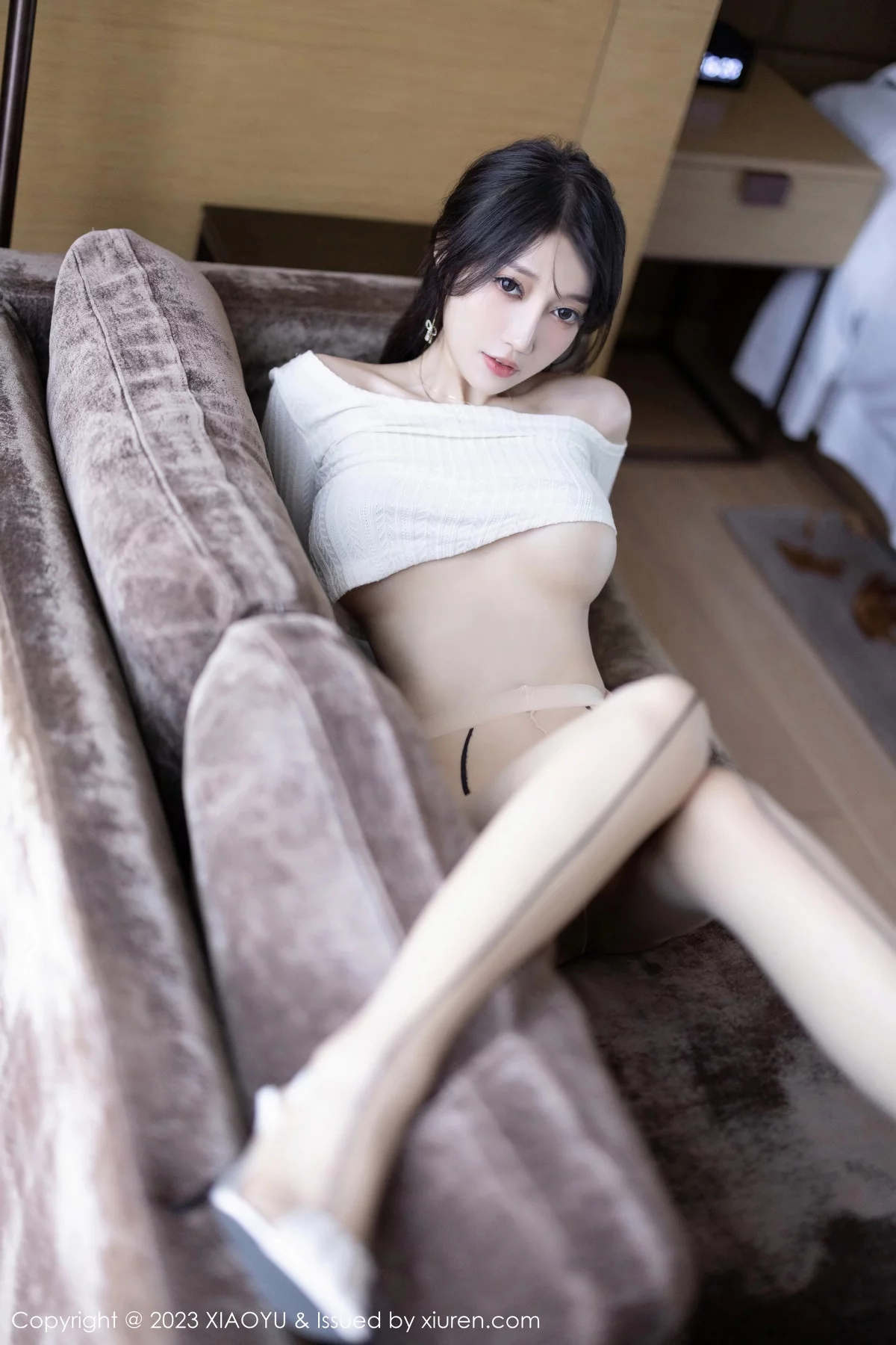 秀人集.com_[XiaoYu画语界]Vol.1167_模特玥儿玥er性感浅粉色连衣长裙配超薄肉丝秀完美身材诱惑写真82P
