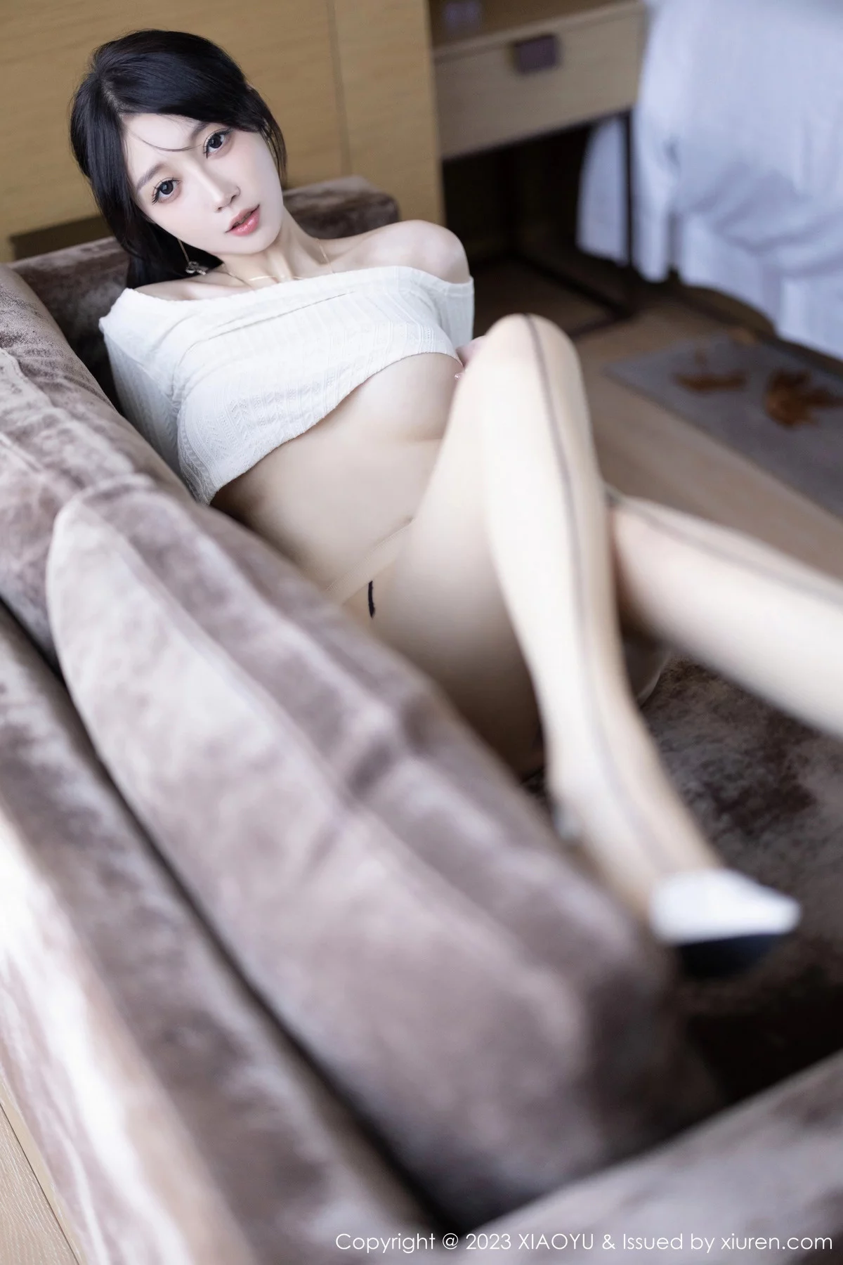 秀人集.com_[XiaoYu画语界]Vol.1167_模特玥儿玥er性感浅粉色连衣长裙配超薄肉丝秀完美身材诱惑写真82P