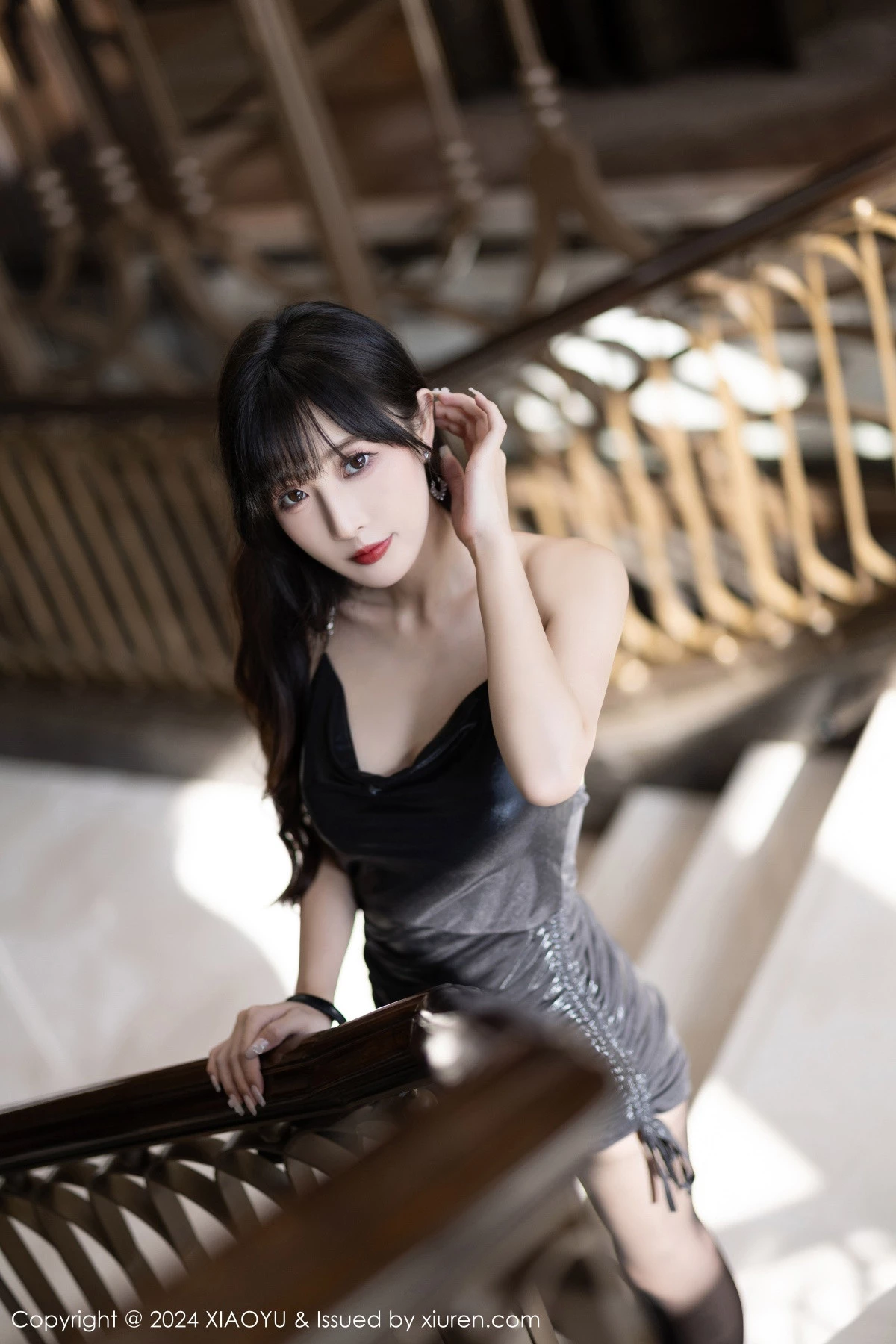 秀人集.com_[XiaoYu画语界]Vol.1185_模特林星阑黑色连衣短裙+浅灰蕾丝情趣服饰秀曼妙身姿诱惑写真82P