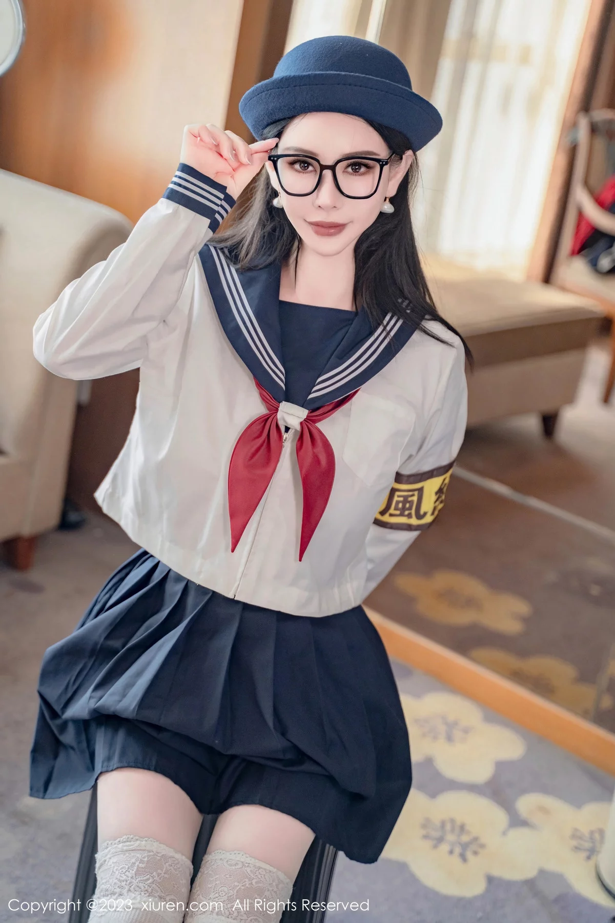 秀人集.com_[XiuRen秀人网]No.7839_新人模特悦悦姐性感JK制服露风纪内衣秀丰满身材撩人诱惑写真75P