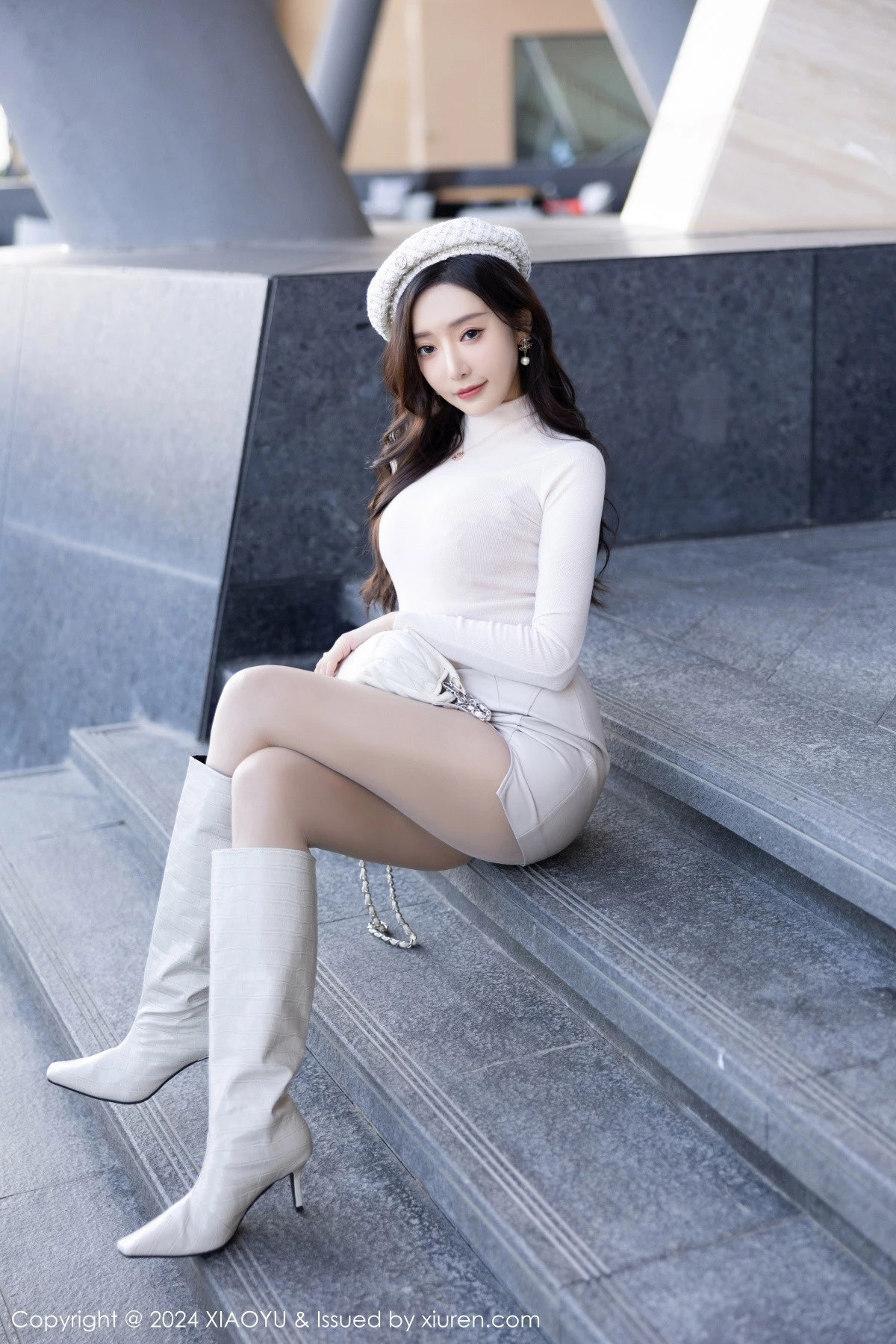 秀人集.com_[XiaoYu画语界]Vol.1194_女神王馨瑶yanni性感白色连衣裙露粉色内衣配超薄肉丝诱惑写真84P