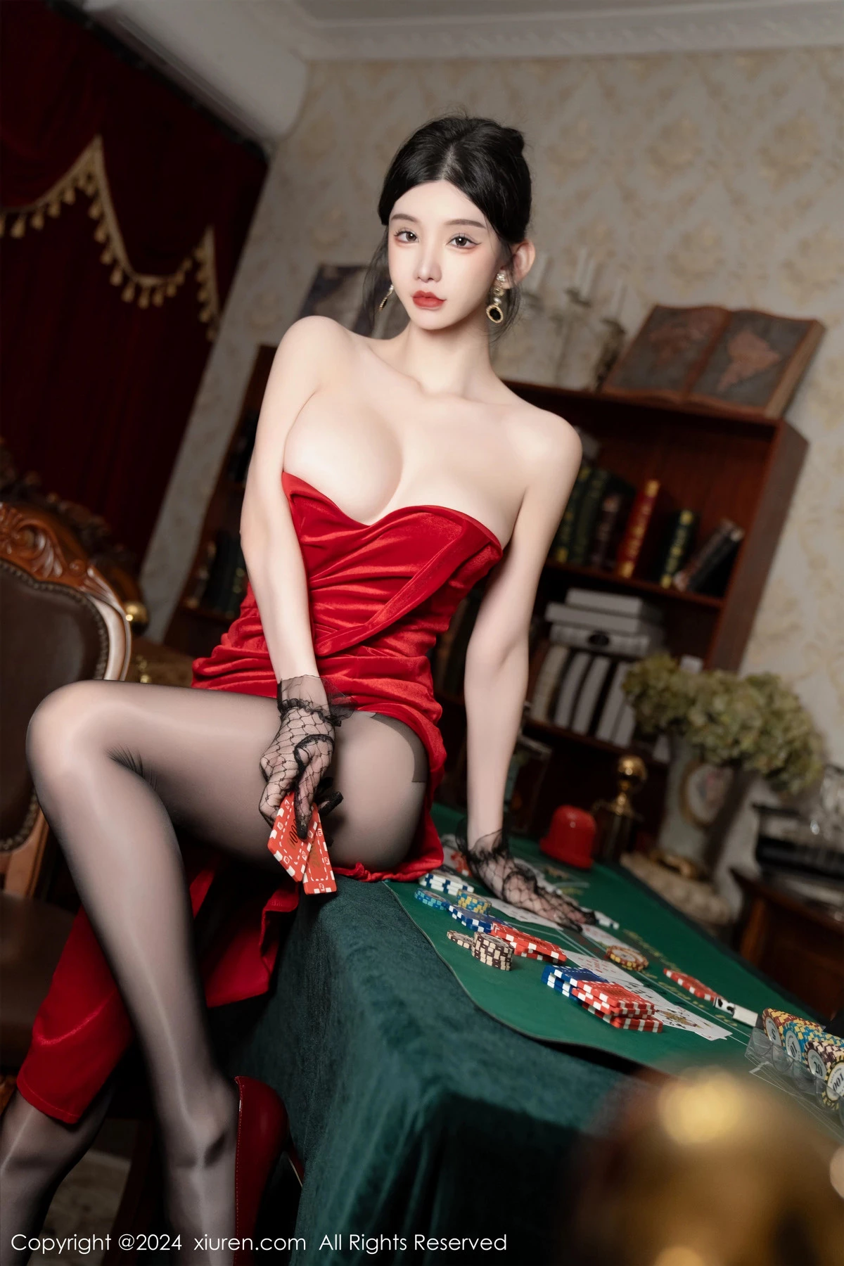 秀人集.com_[XiuRen秀人网]No.8097_女神周于希Sally荷官角色扮演红色露肩服饰配无内黑丝诱惑写真106P