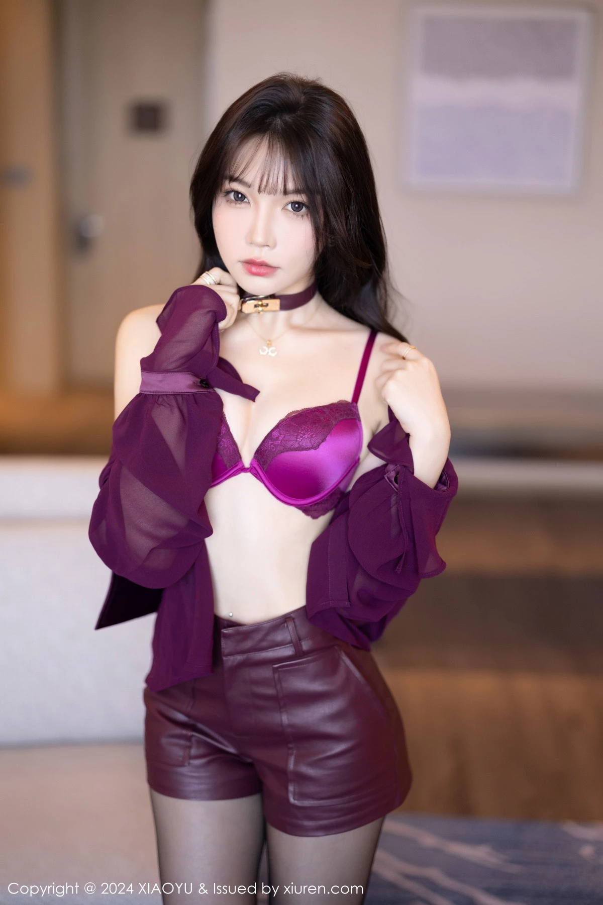 秀人集.com_[XiaoYu画语界]Vol.1190_女神徐莉芝Booty紫红轻透上衣+性感紫红内衣秀曼妙身姿诱惑写真84P