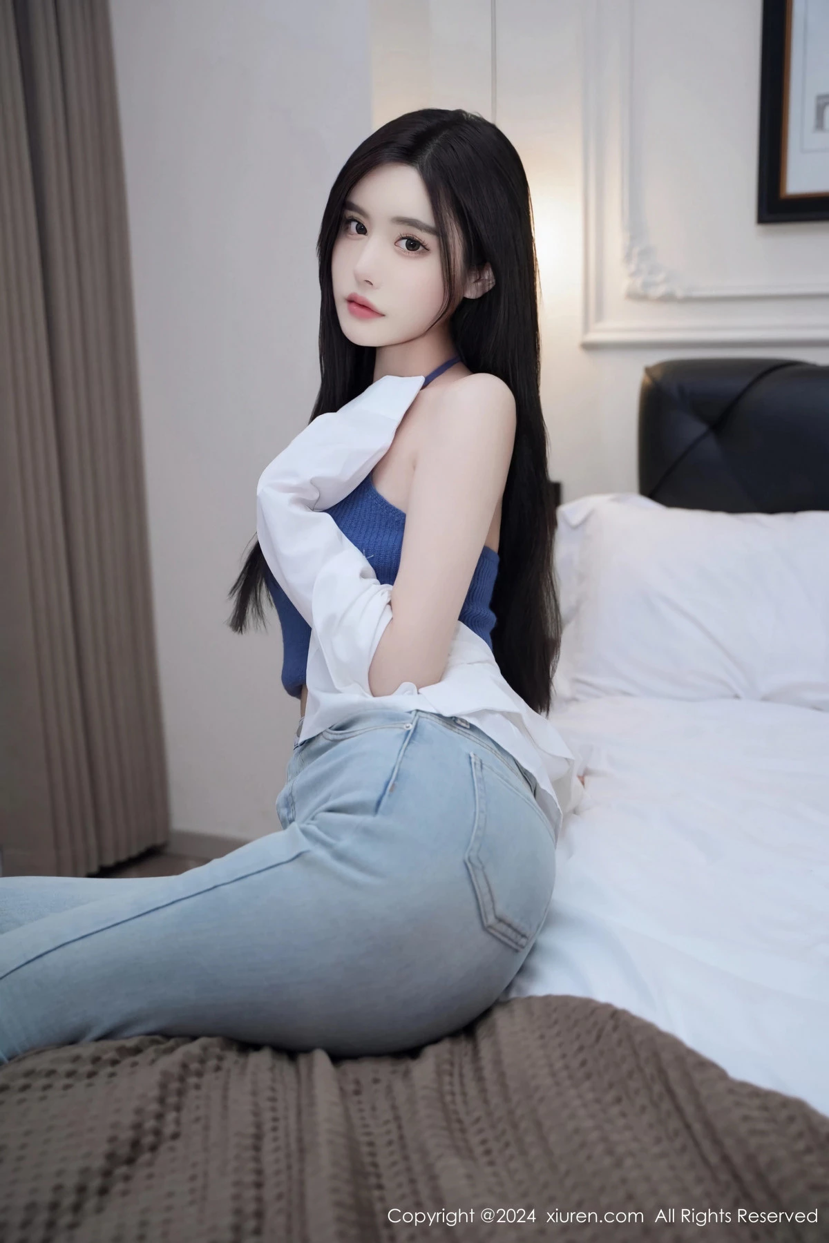 秀人集.com_[XiuRen秀人网]No.8186_模特晚苏susu性感白衬衣配牛仔裤露蓝色内衣秀完美身材诱惑写真67P